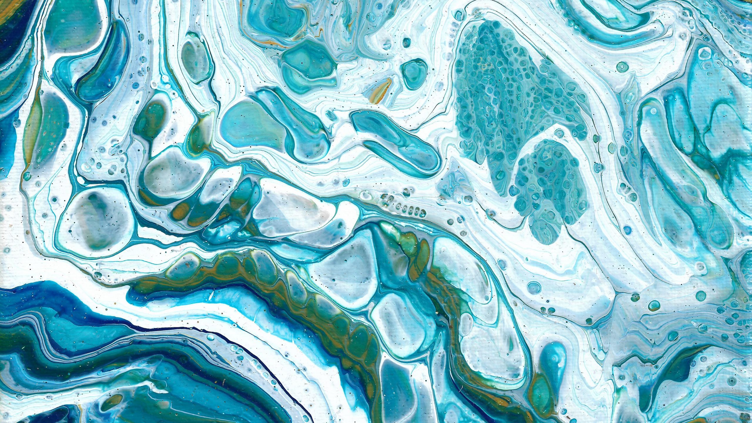 2560x1440 Download wallpaper 2560x1440 paint, liquid, fluid art, stains, wave, spots widescreen 16:9 HD background