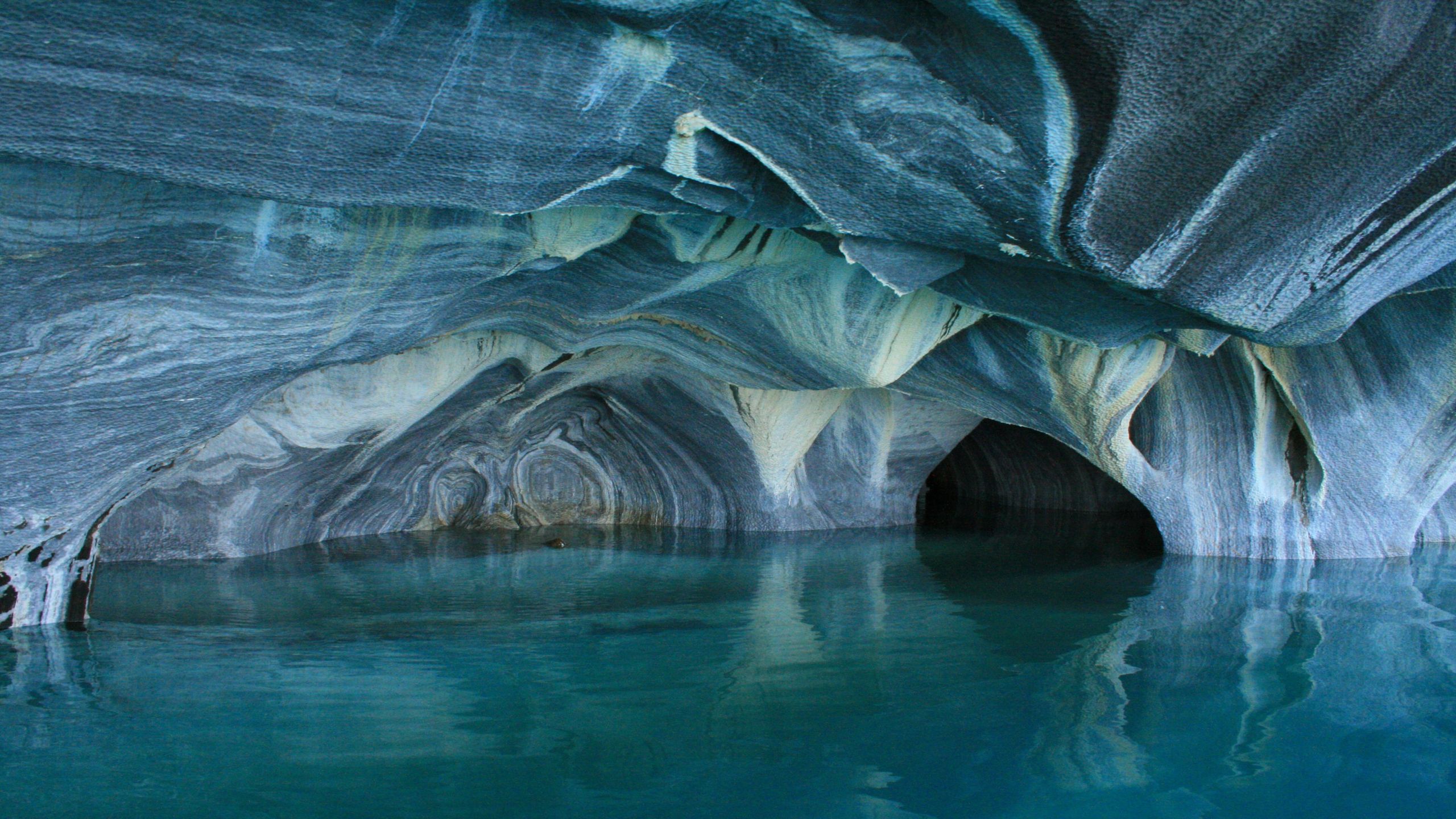 2560x1440 Download Marble cave, Marble, Cave, Water, Lake Wallpaper in 2560x1440 Resolution