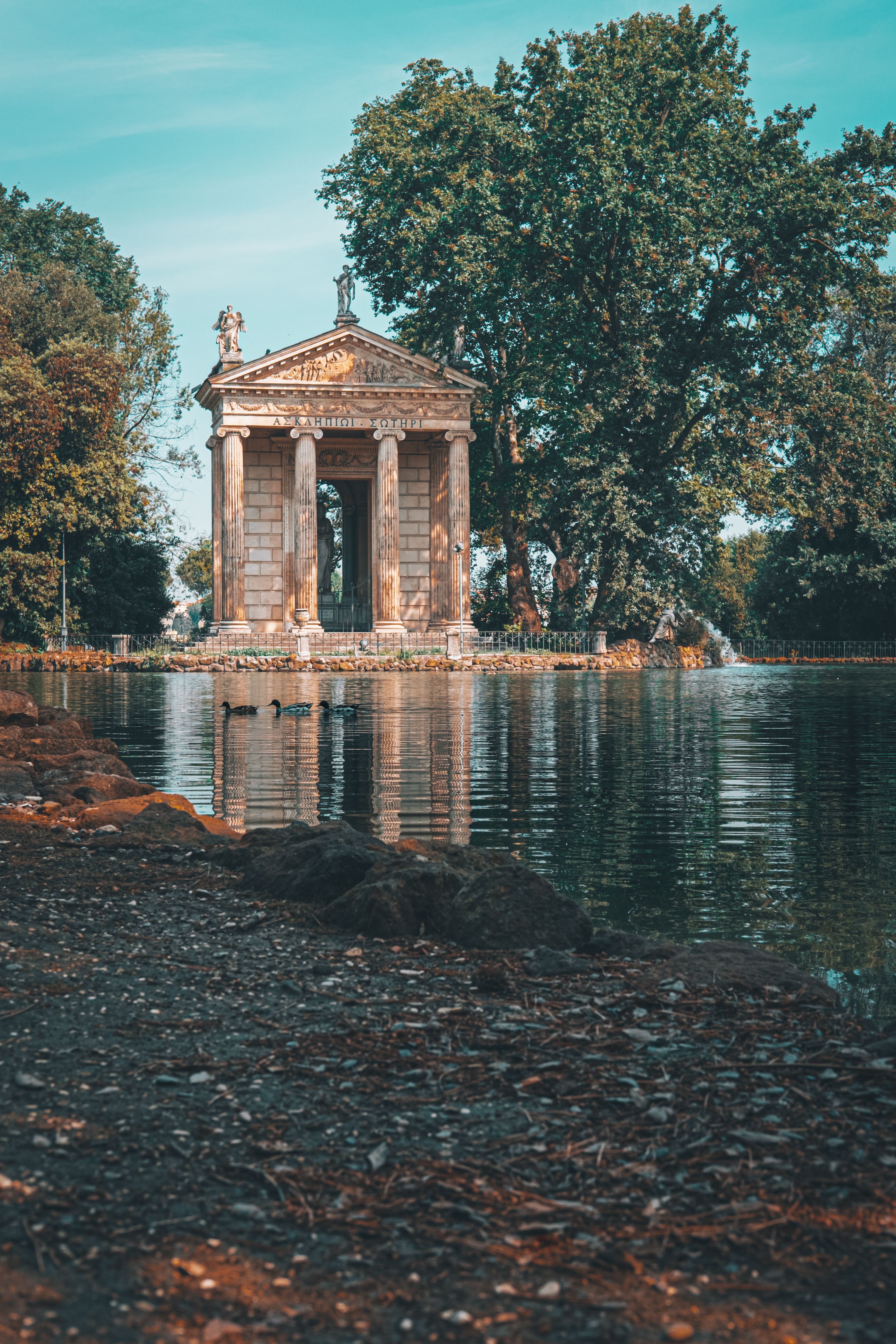 3264x4896 Lakeshore with the Tempio di Esculapio in the Background · Free