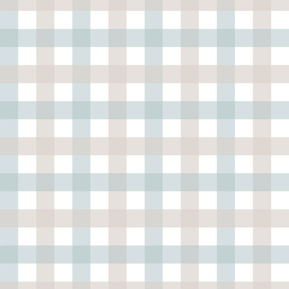 1000x1000 Provence check beige blue small Wallpaper