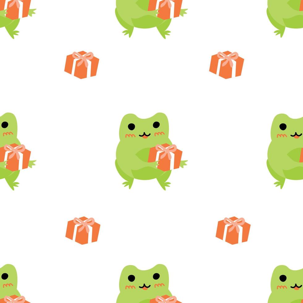 980x980 Cute cartoon frogs. Enamored green toads. Vector animal characters seamless pattern of amphibian toad drawing.Childish design for baby clothes, bedding, textiles, print, wallpaper