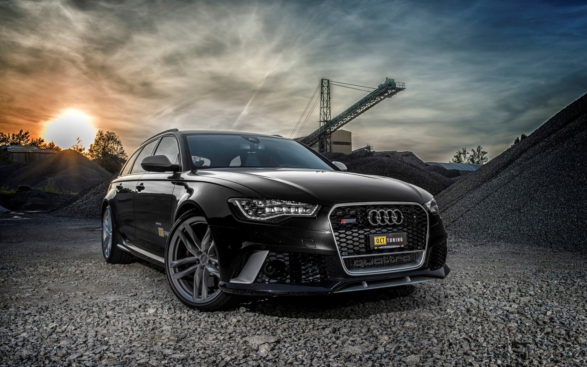 1920x1200 Black Audi sedan, car, Audi, O.CT Tuning, Audi RS6 HD wallpaper