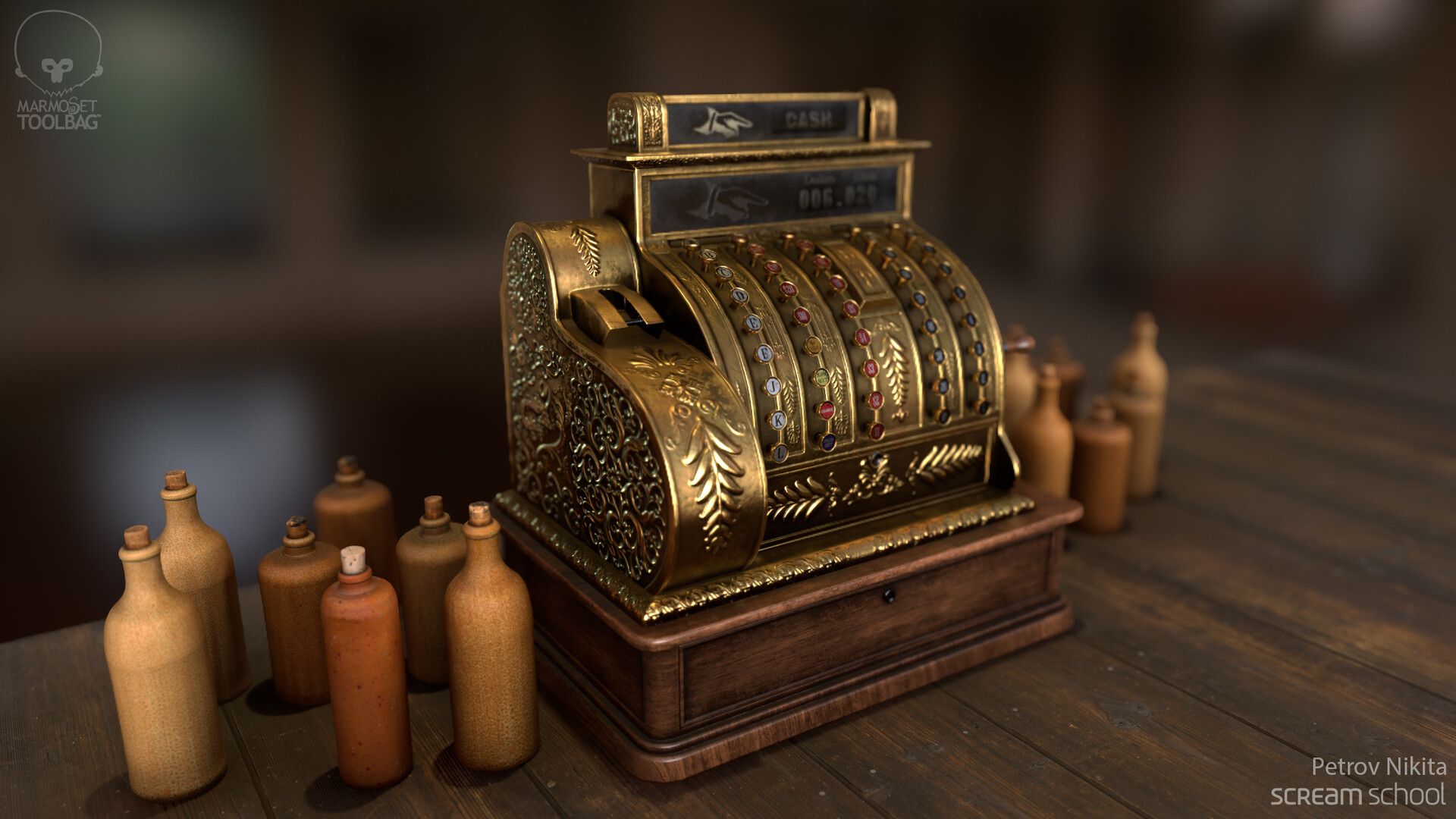 1920x1080 Old Fashioned Cash Register Prop