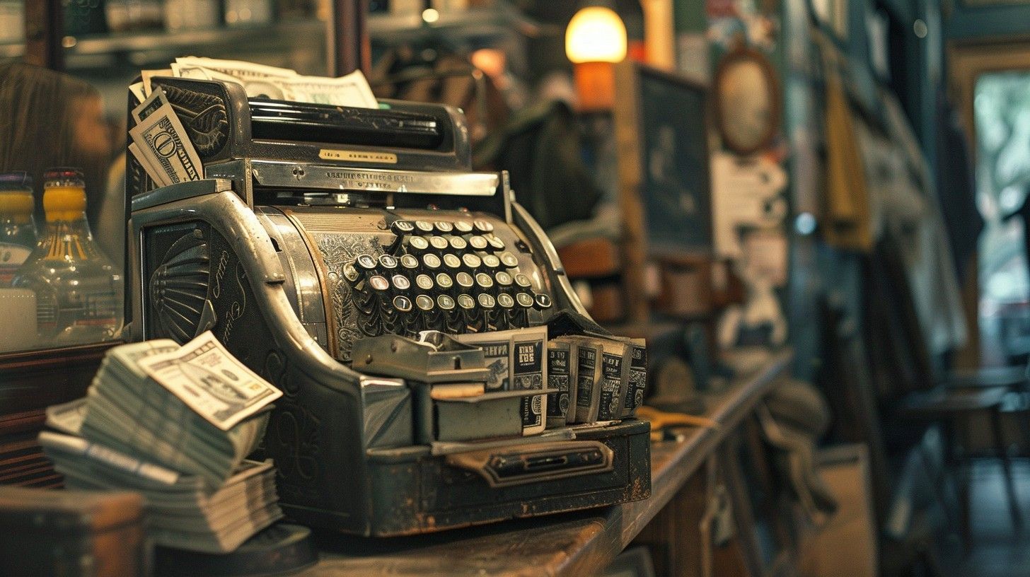 1456x816 Free Vintage cash register Image, Antique, Register