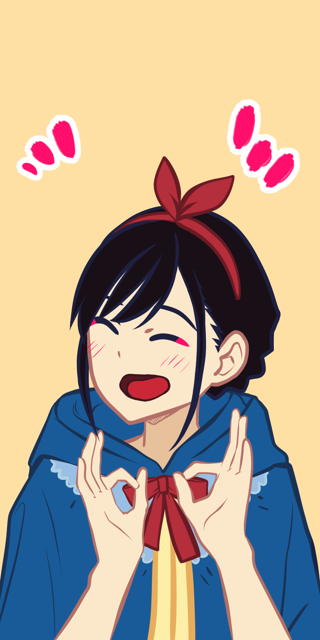 1080x2160 ART Wallpaper I made based on best grill (Pseudo Harem)