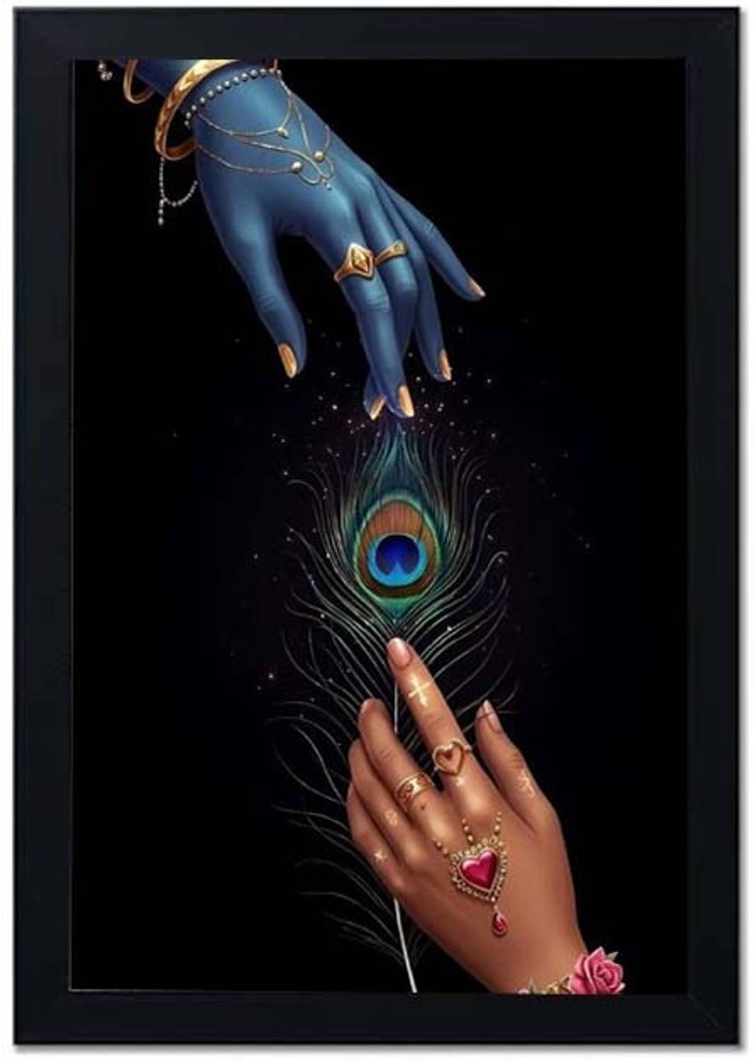 1069x1500 lookat Radha Krishna hand design photo frame Religious Frame