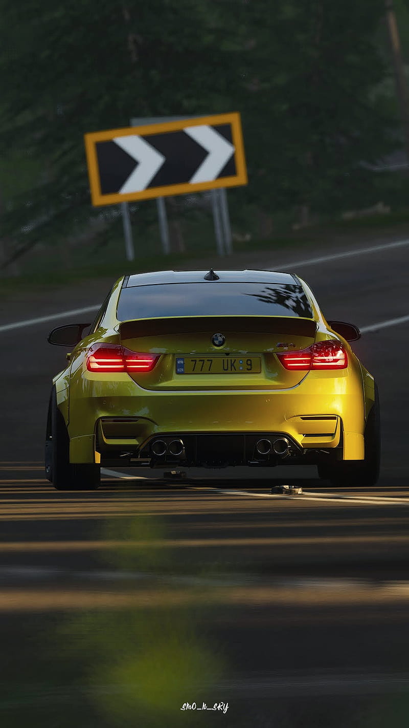 800x1422 BMW, carros, cool, drift, fast, gold, m motors, speed, HD phone wallpaper