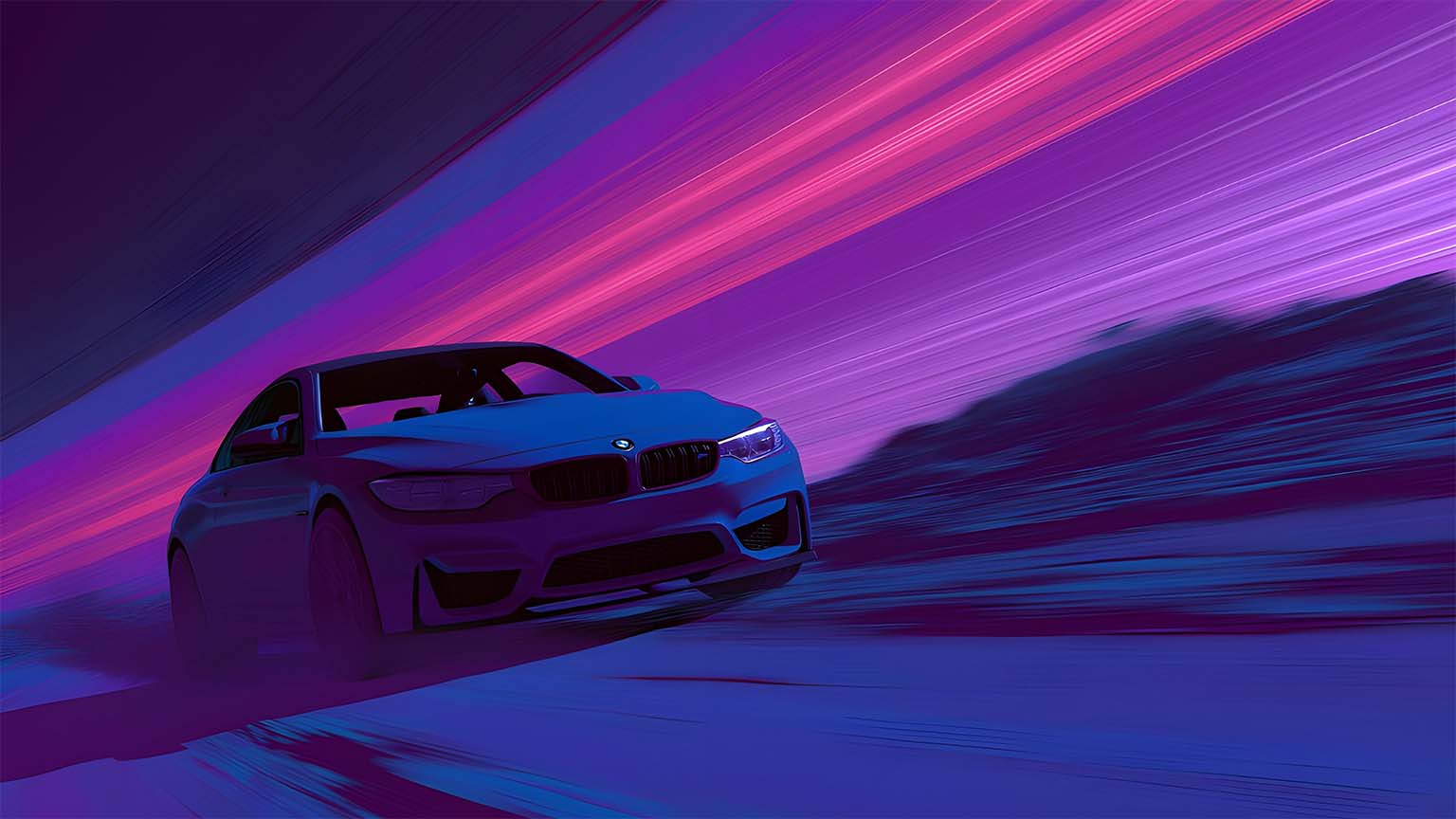 1536x864 BMW M4 Space Drift Saturn Rings Surreal Desktop Wallpaper 4K