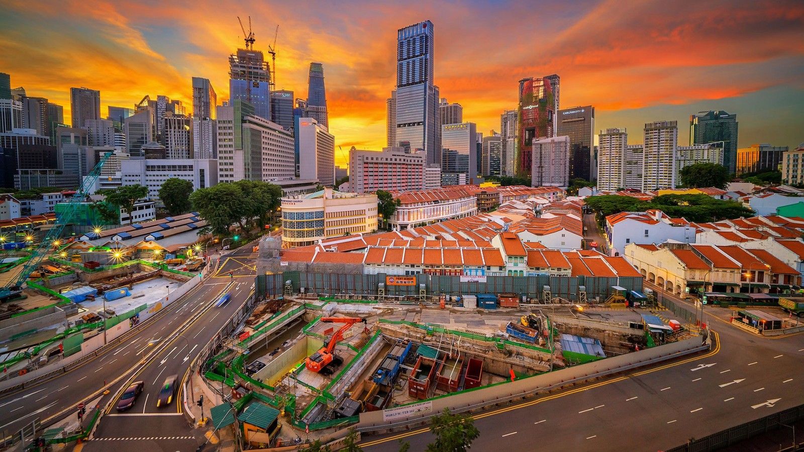 1600x900 Singapore Buildings Skyscraper Streets Houses HD City Wallpaper