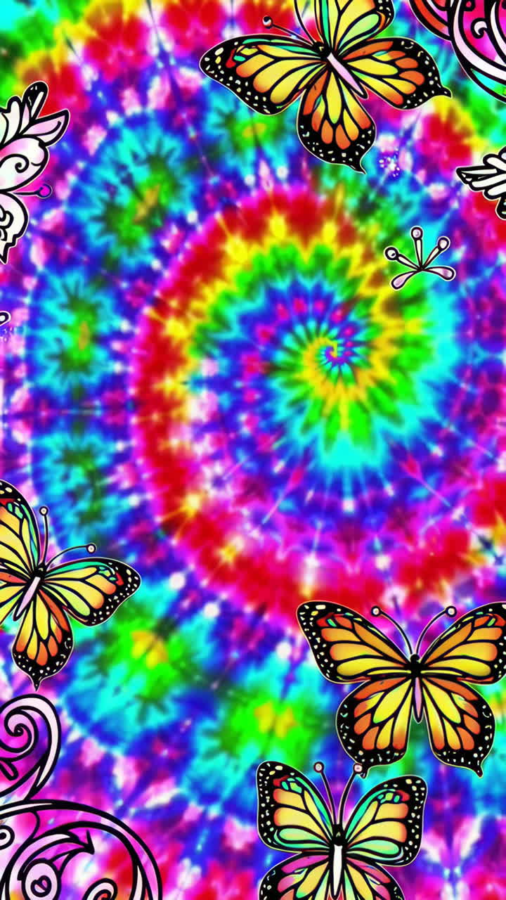 720x1280 Hand painted tie dye pattern with rainbow colours