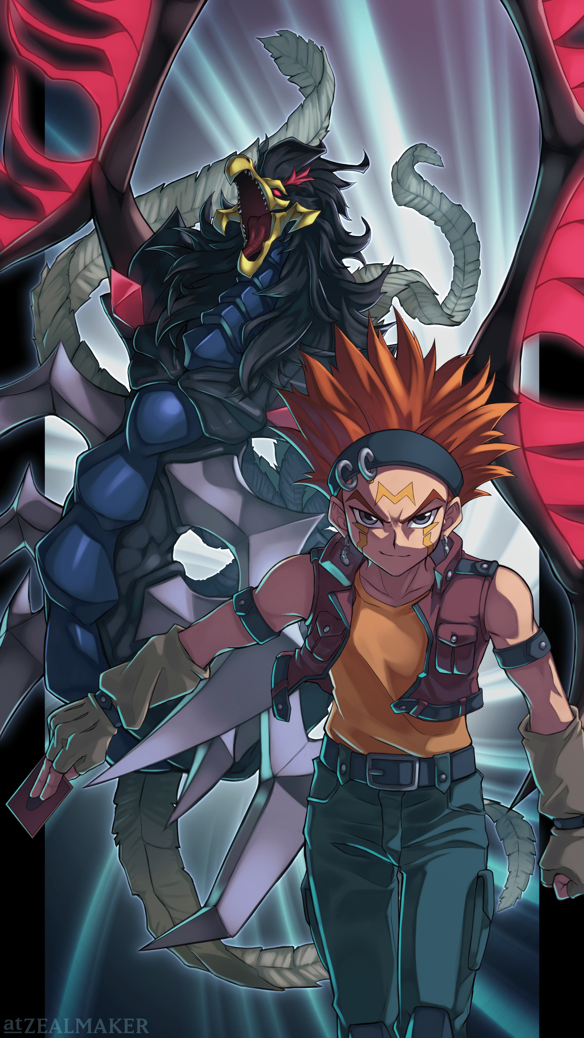 2303x4096 Black Winged Dragon Gi Oh! 5D's Anime Image Board