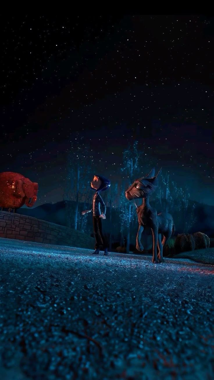 736x1308 Coraline and her Black Cat (2009)