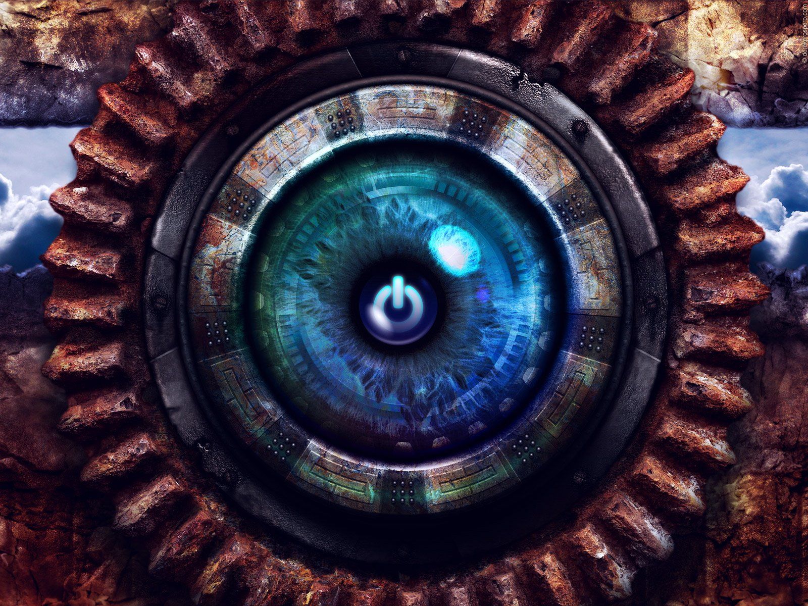1600x1200 Artistic Vision: HD Eye of the Mechanical Soul Wallpaperx1200