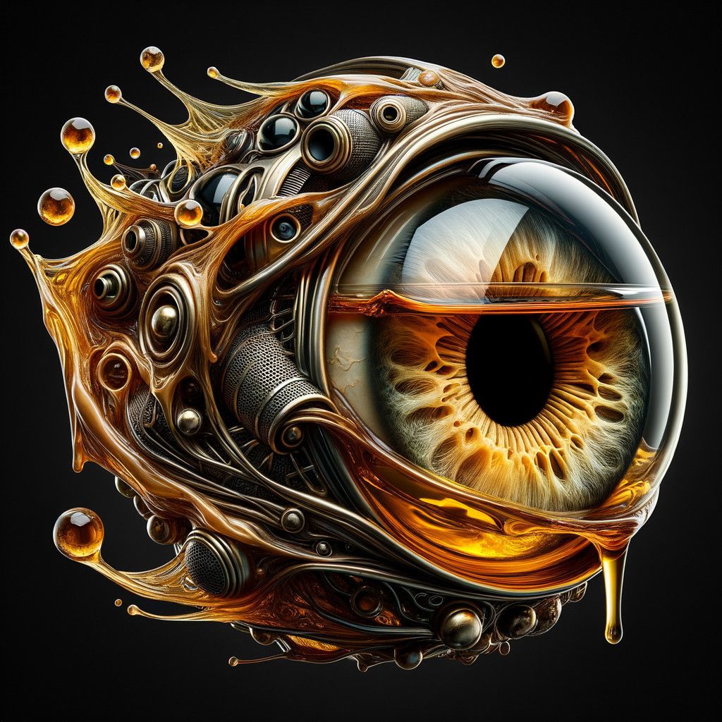 1024x1024 Surreal Robotic Eye with Organic Fluid Shapes. Deep Dream Generator