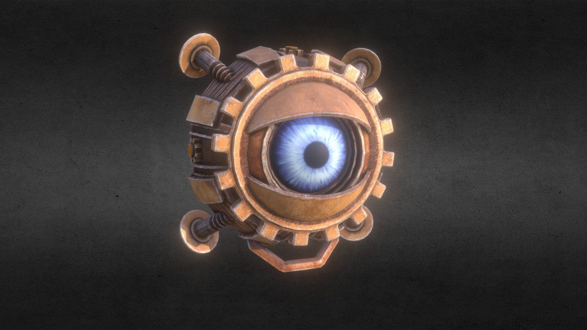 1920x1080 SteamPunk Mechanical Surveillance Monitor EYE model by Jason Ruby [3Db246b]