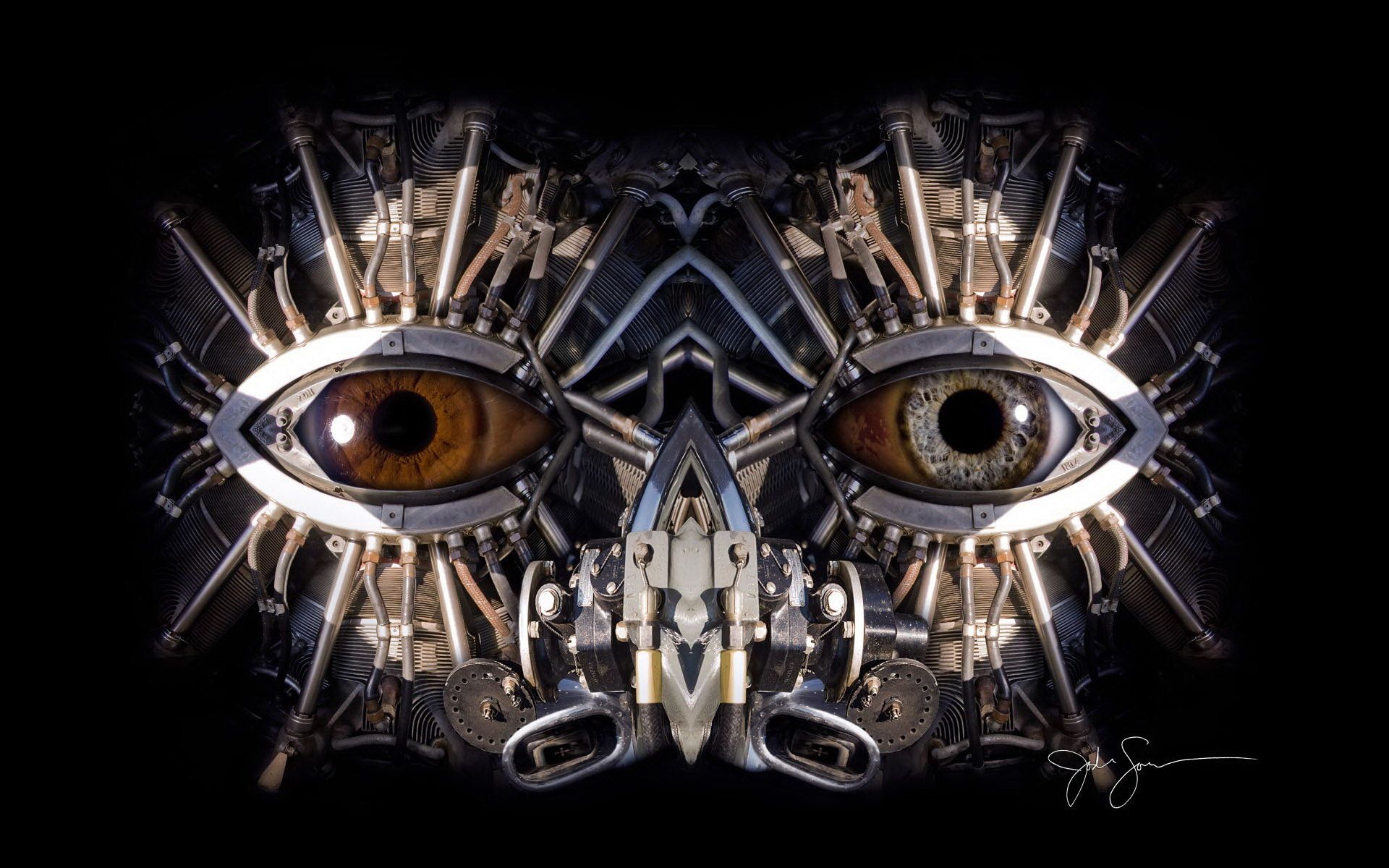 1920x1200 Wallpaper eyes, mechanism, robot, cyborg for mobile and desktop, section фантастика, resolution 1920x1200