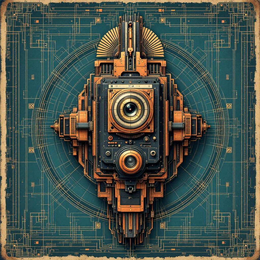 1024x1024 Free Mechanical Eye Blueprint Image, Mechanical, Vintage