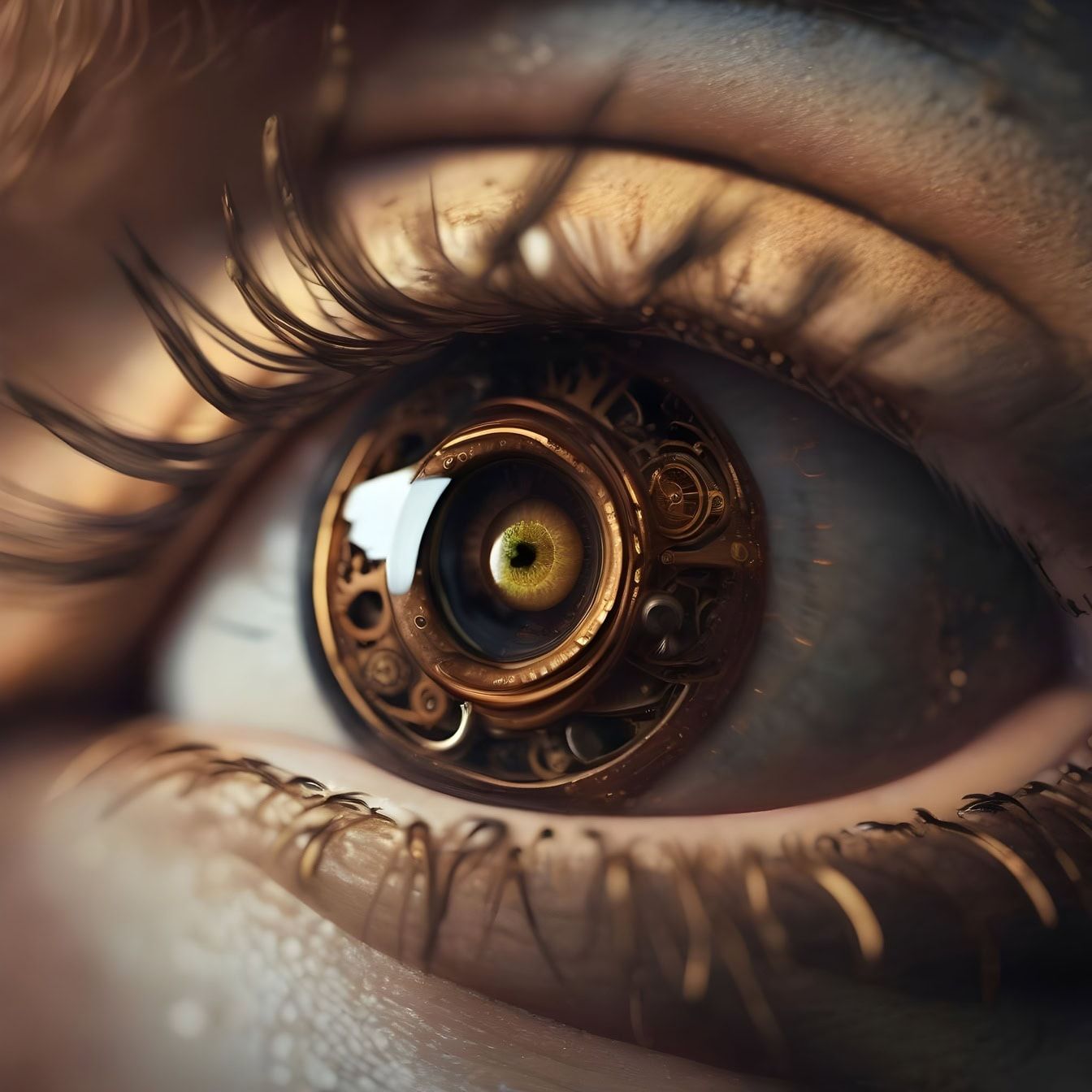 1344x1344 Free picture: Eye with a mechanical eyeball, animatronic eye mechanism