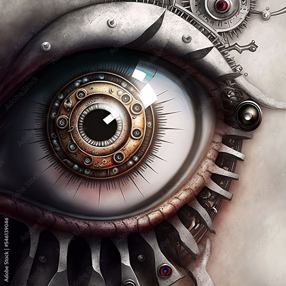1000x1000 Human mechanical eye 素材庫插圖. Adobe Stock