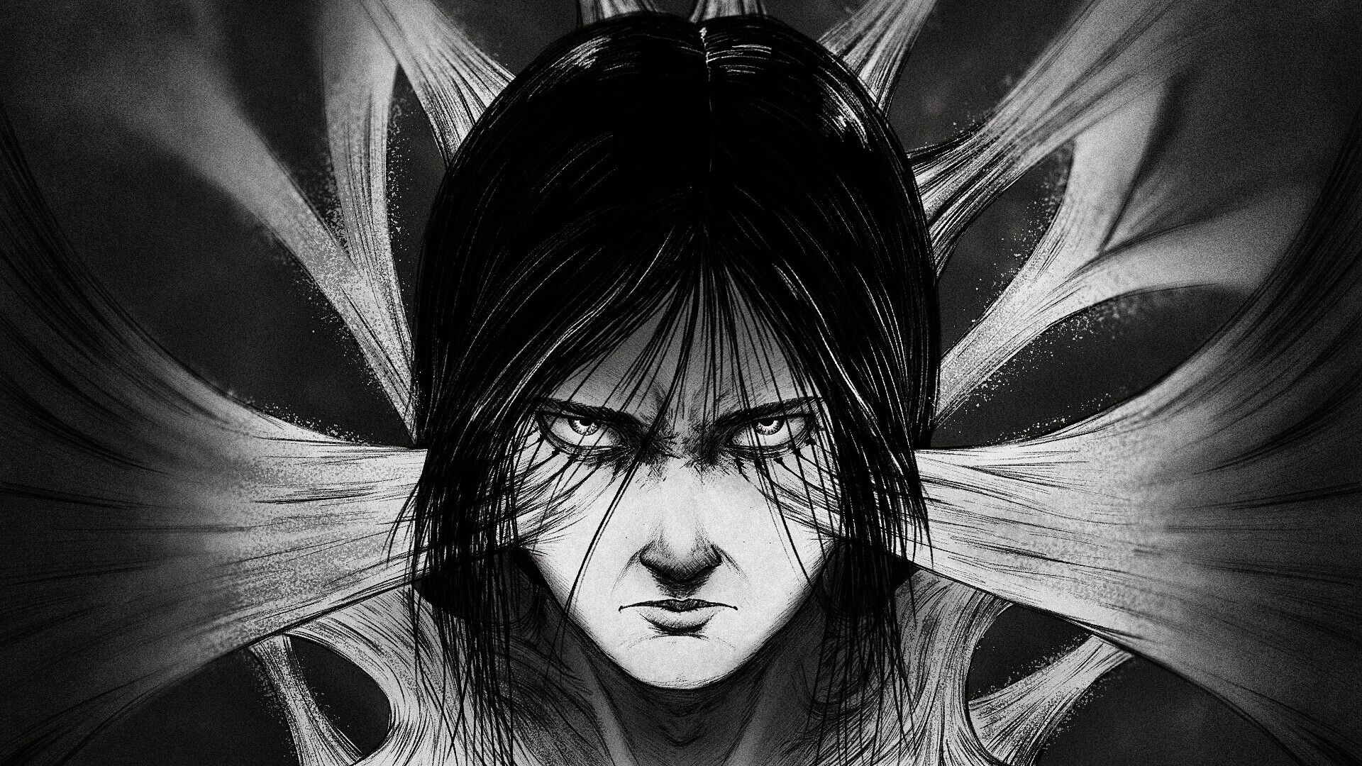 1920x1080 Black And White Eren Yeager HD Attack On Titan Wallpaper