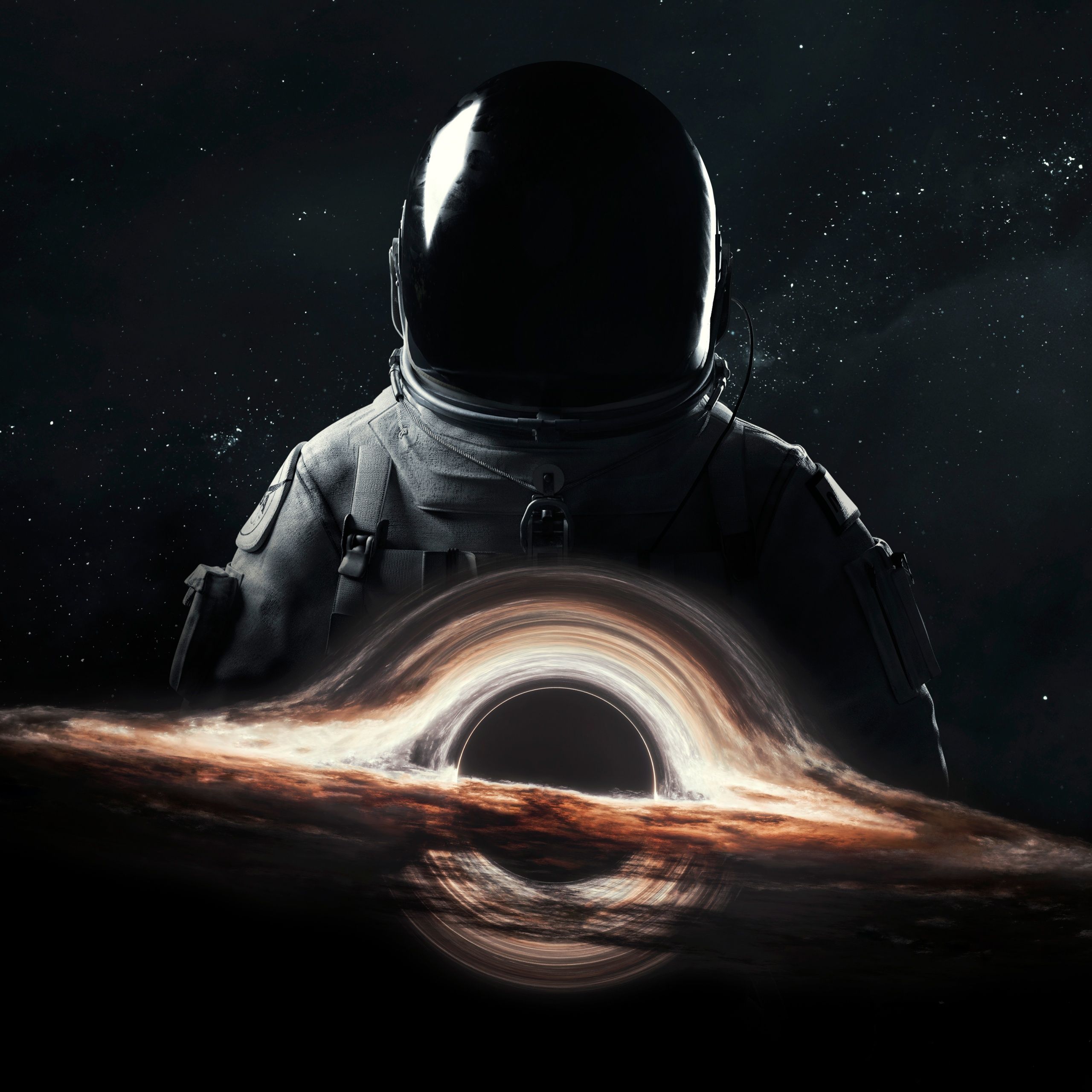 2560x2560 Astronaut Wallpaper 4K, Wormhole, Cosmos