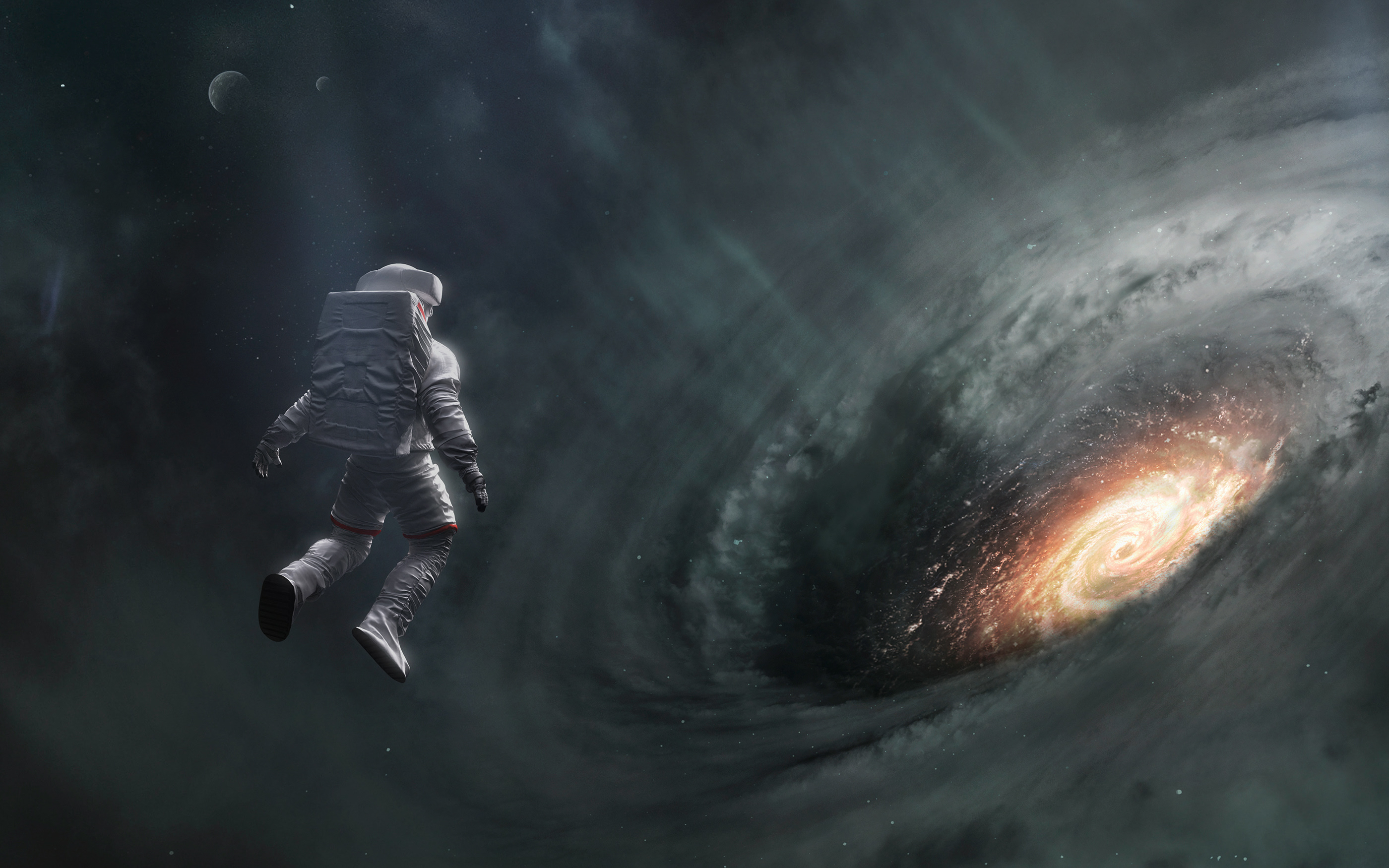 2800x1750 Sci Fi Astronaut HD Black Hole Wallpaper, HD Artist 4K Wallpaper, Image and Background