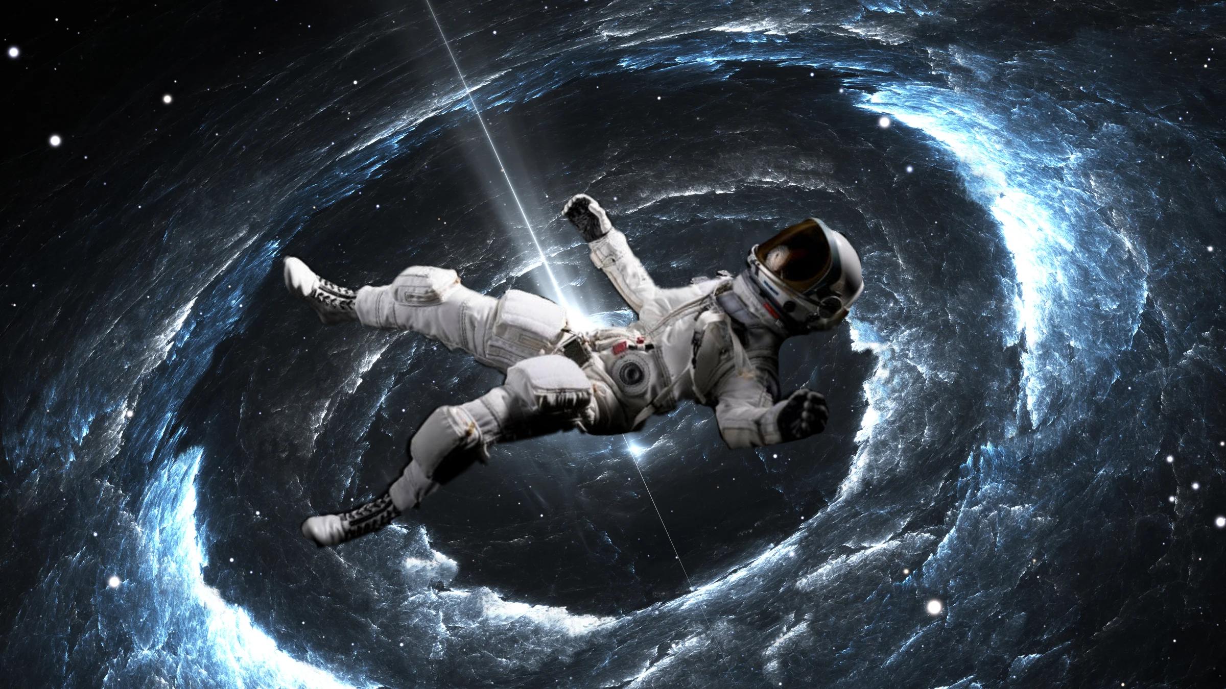 2400x1350 Astronaut Heading for Black Hole