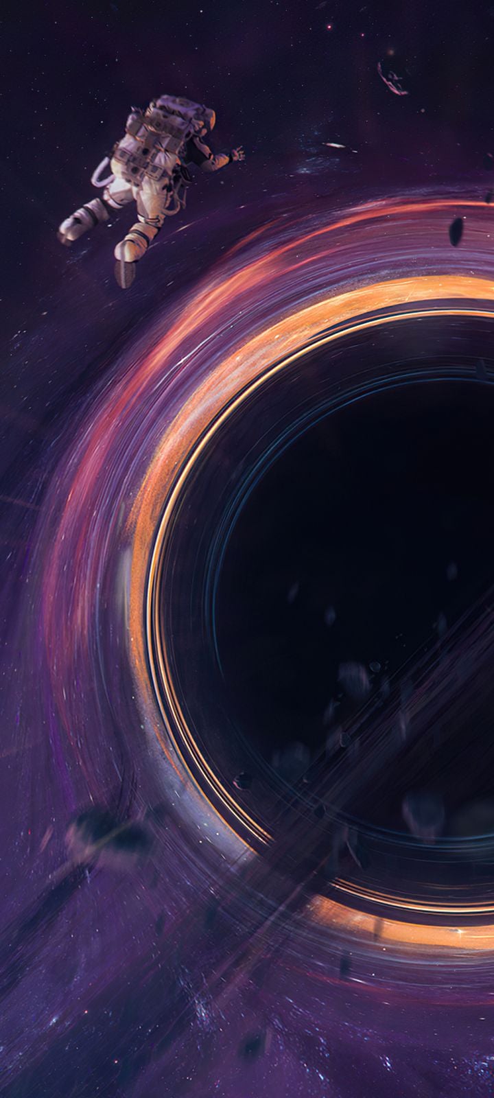 720x1600 Phone wallpaper: Astronaut, Black Hole, Sci Fi, Space 1432689