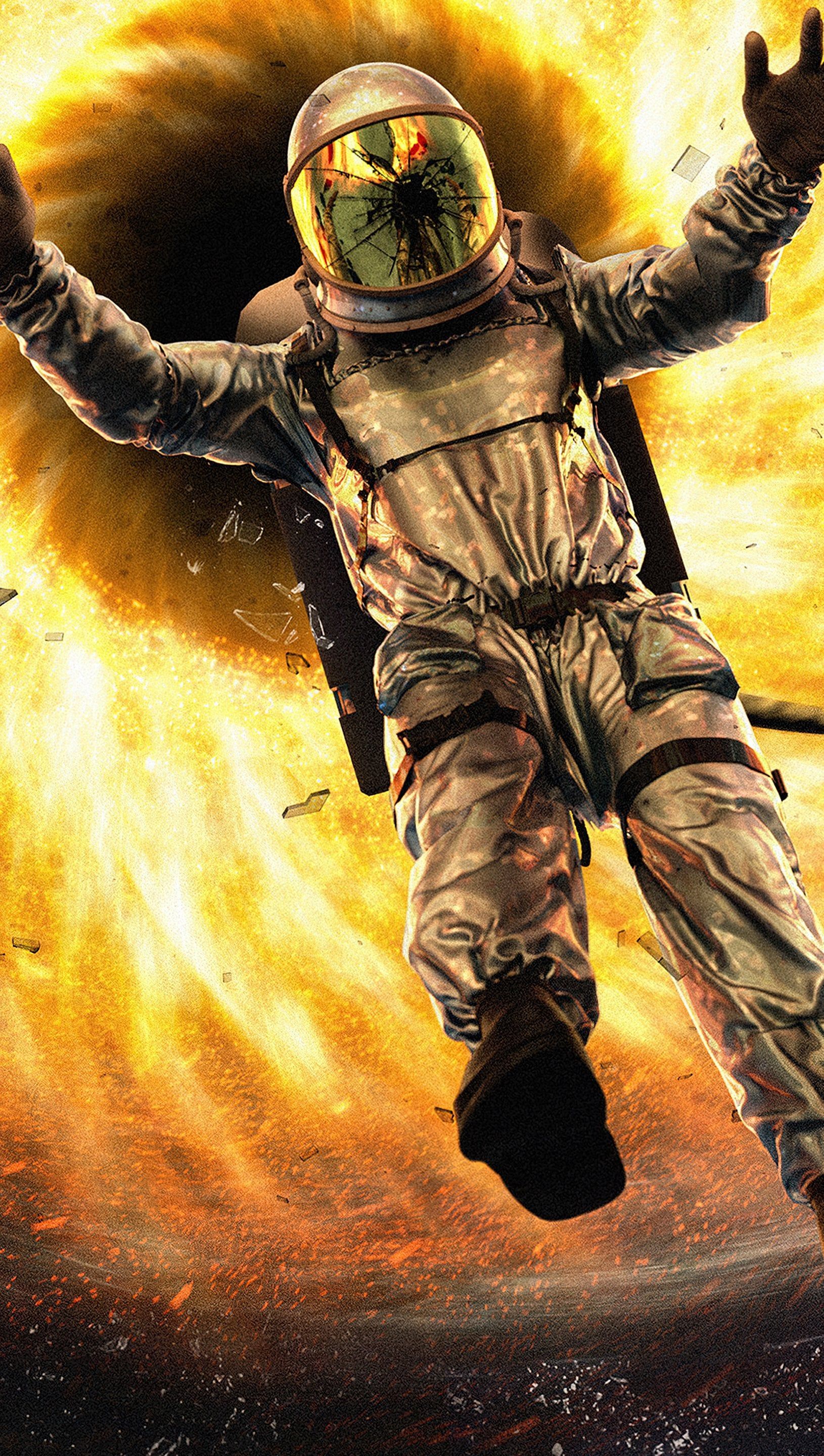 1630x2880 Astronaut falling in black hole Wallpaper 4K for iPhone and Mobile Phone