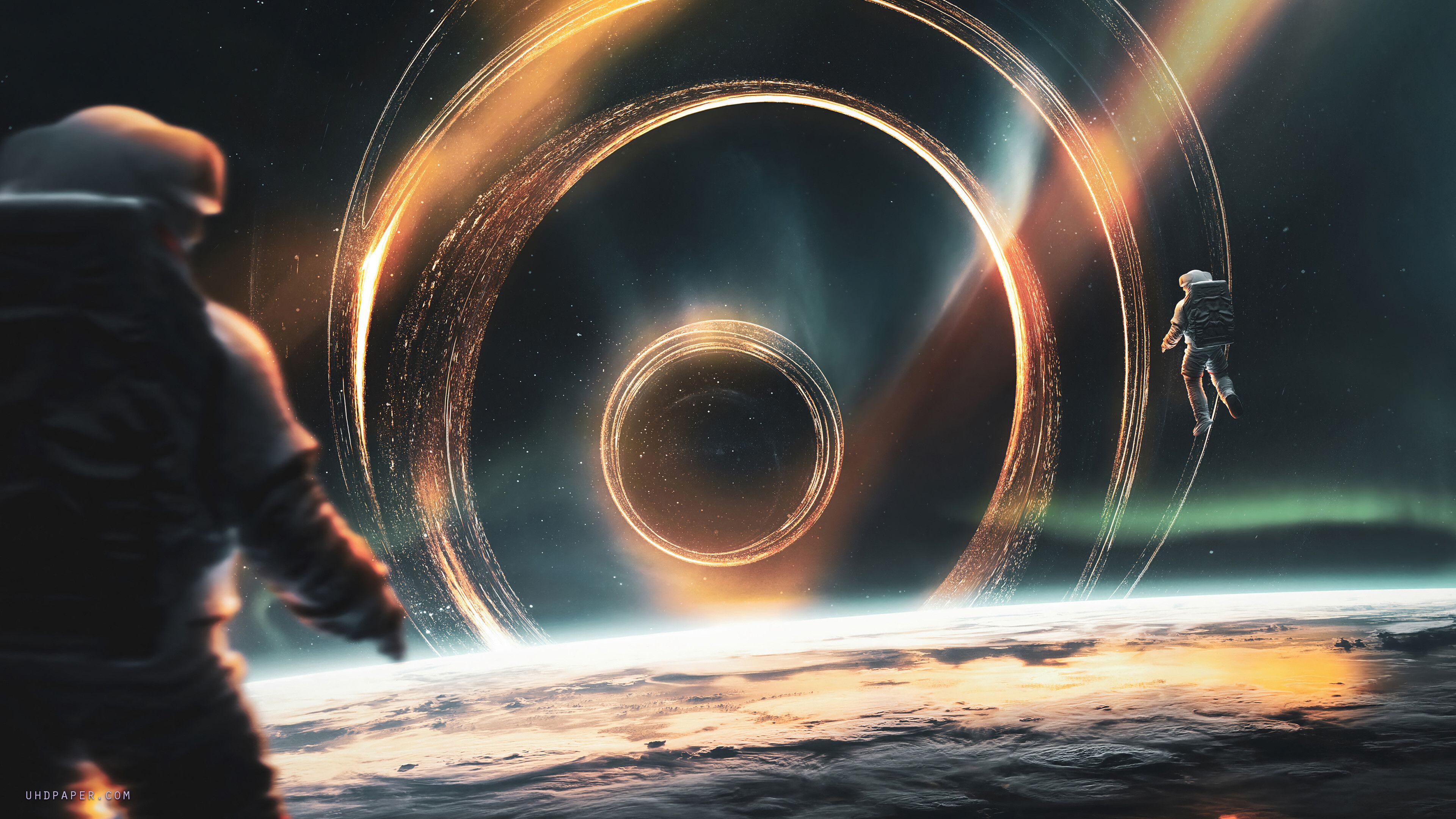 3840x2160 Space Black Hole Astronaut Space Wallpaper 4K HD PC f