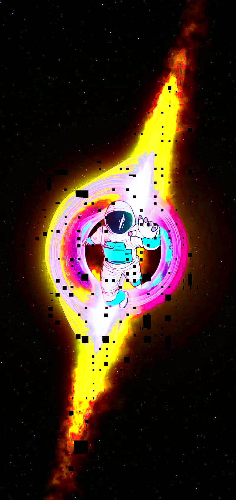 800x1691 Blackhole astronaut, dark, falling, good, good night, night, suit, HD phone wallpaper