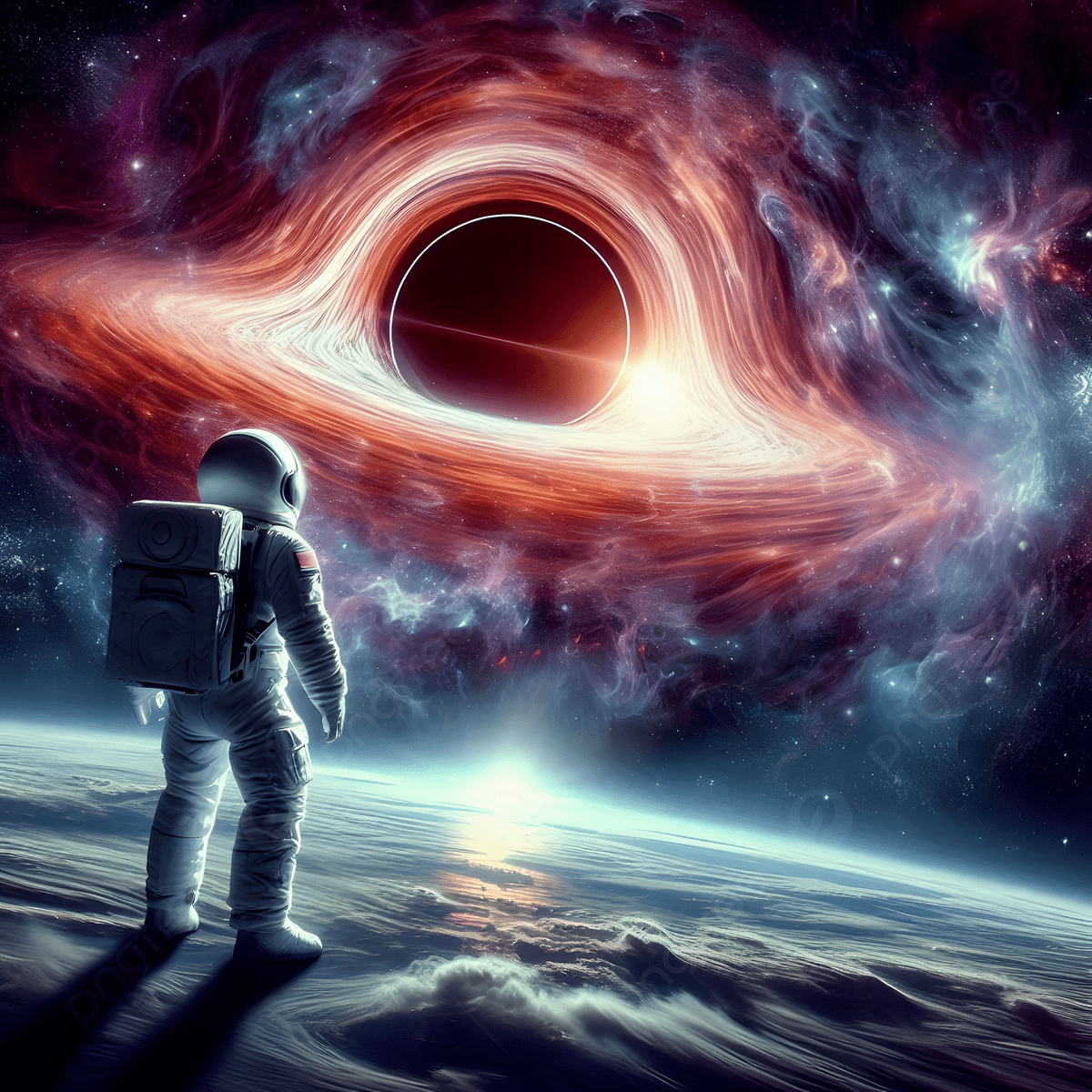 1200x1200 Astronaut Observing A Black Hole In Space, Astronaut, Black Hole, Space Background Image And Wallpaper for Free Download