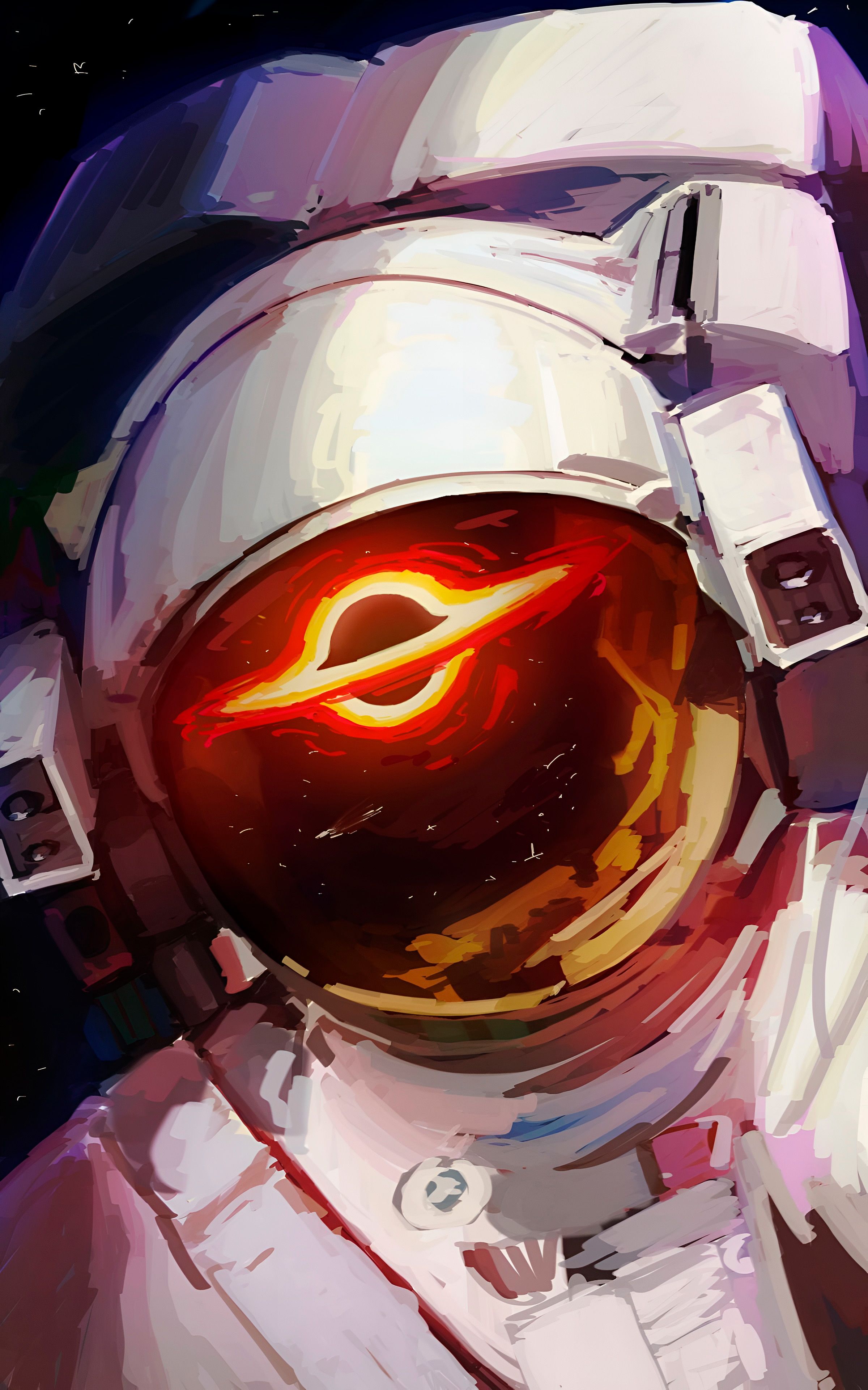 2400x3840 Black Hole Astronaut Helmet Reflection Wallpaperx3840