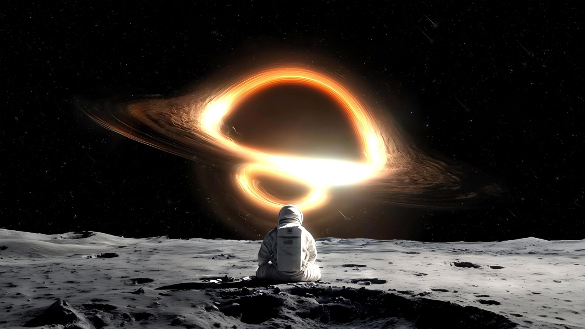 1920x1080 Astronaut Facing Black Hole Live Wallpaper