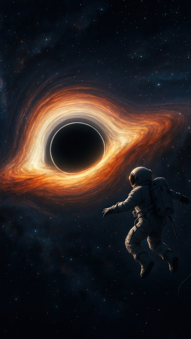 800x1422 Black hole galaxy universe colors. Premium Photo Illustration