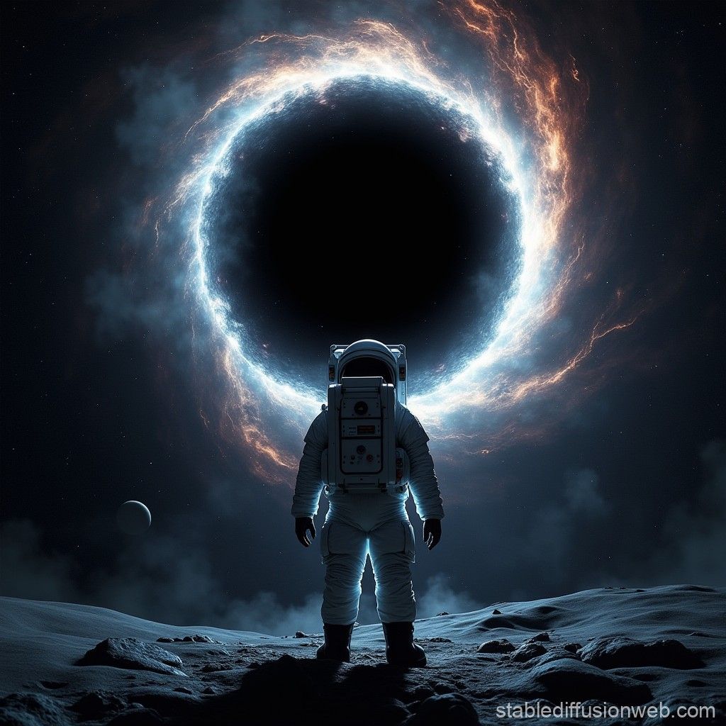1024x1024 Astronaut Beside Black Hole. Stable Diffusion Online