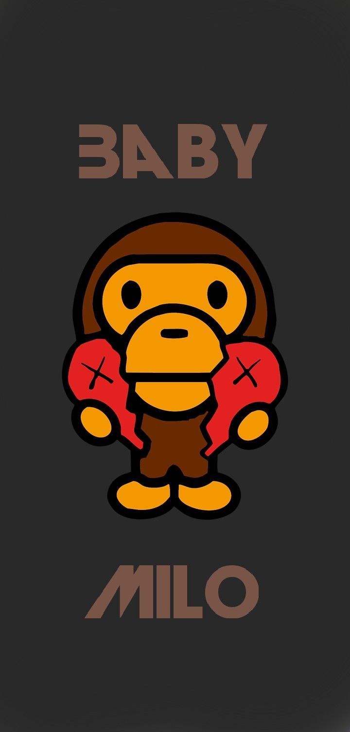 720x1506 Baby millo. Baby milo kaws wallpaper, Bape monkey wallpaper, Wallpaper iphone bape