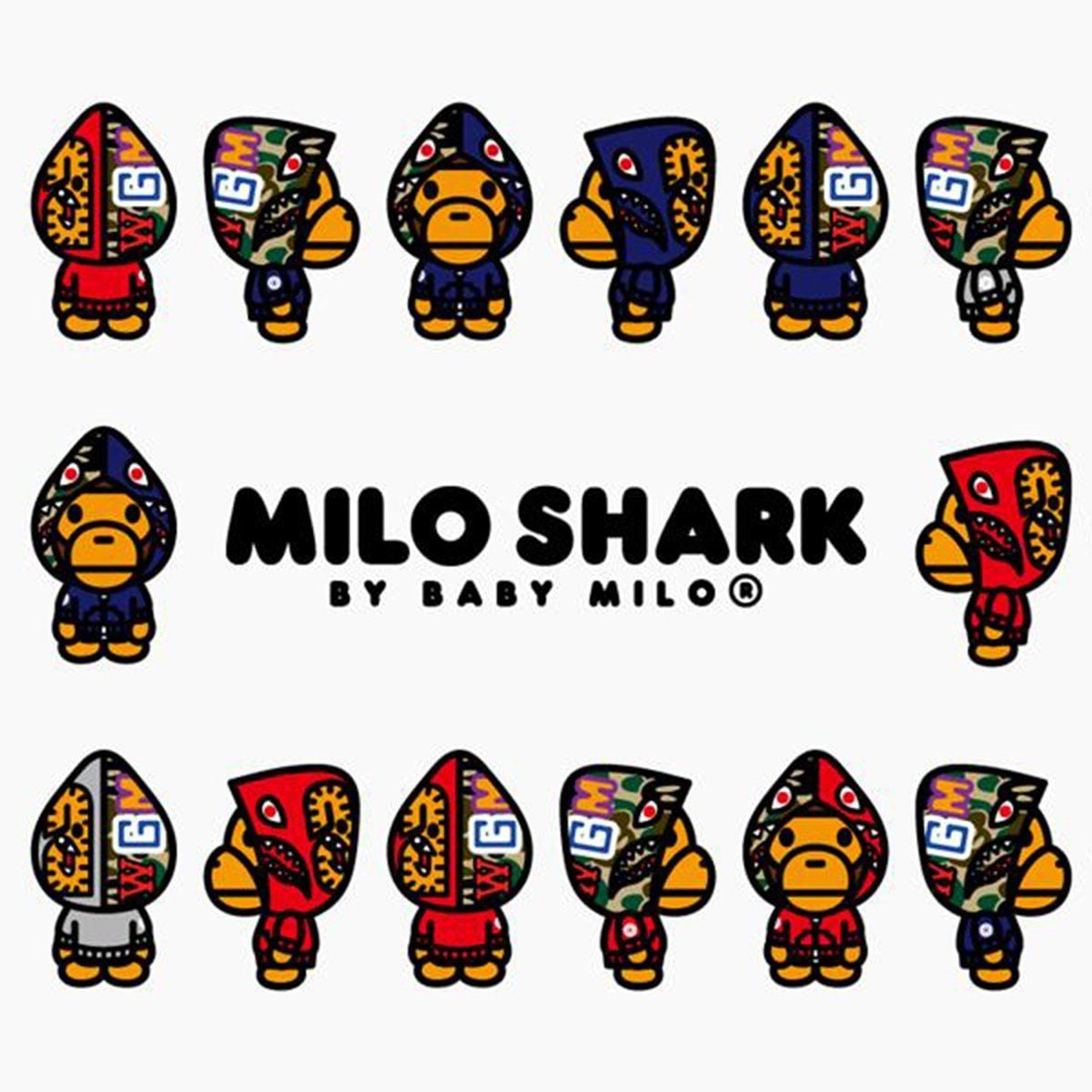 1200x1200 MILO SHARK BY BABY MILO® COLLECTION Now available at official A BATHING APE® locations. #bape #abathingape #bapecamo #bapeshark #babymilo