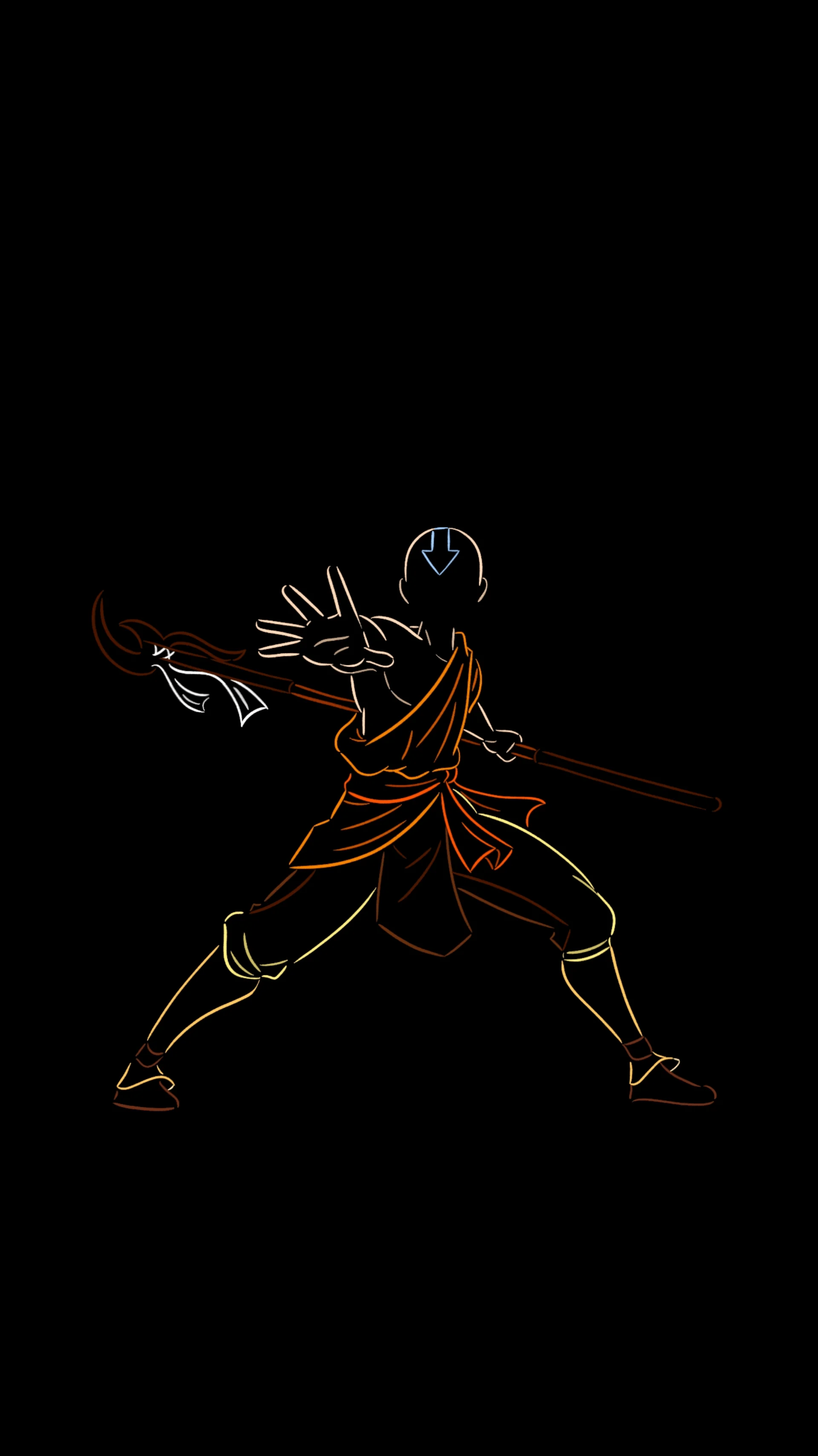 1920x3416 Made a minimal wallpaper of Aang. Hope you like it