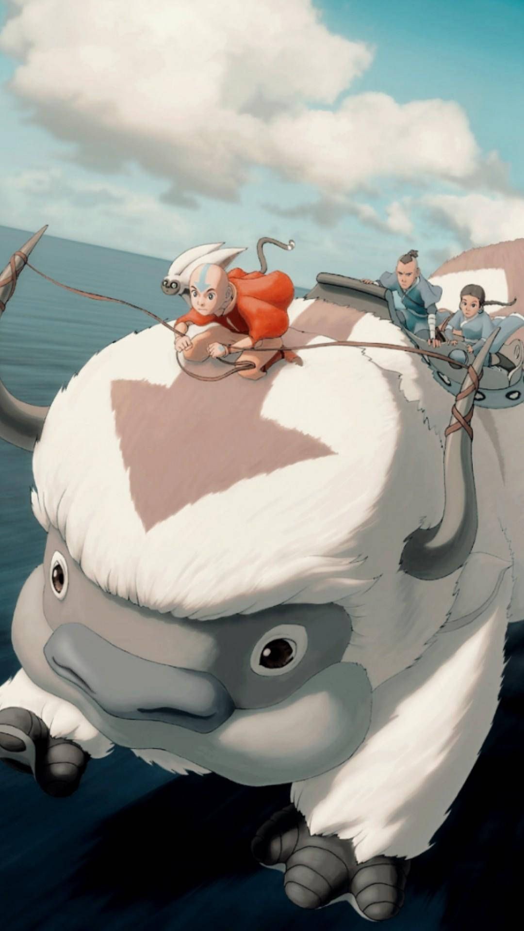 1080x1920 Airbending Sky Bison Appa Wallpaper