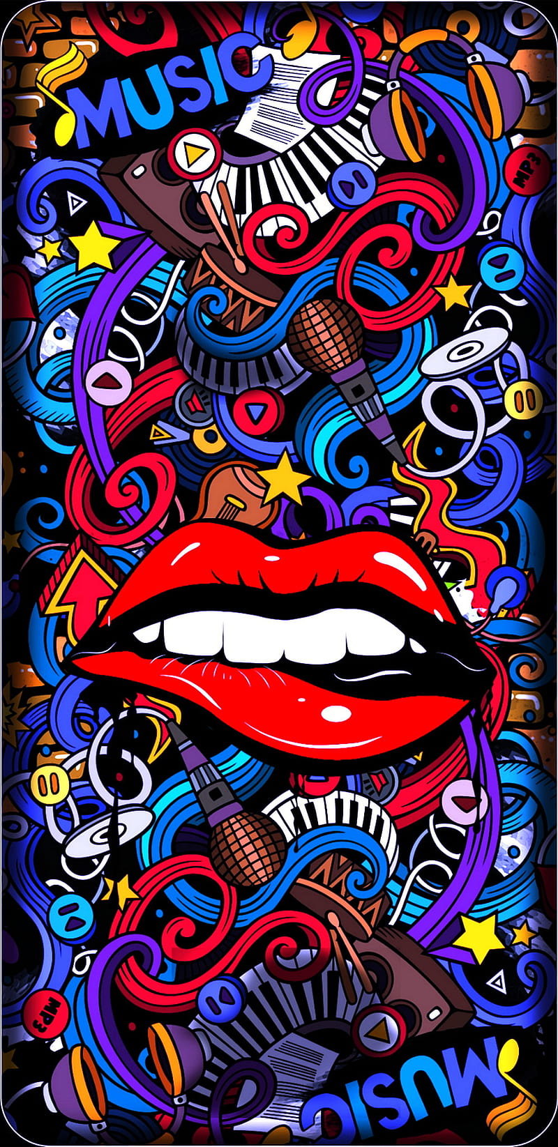 800x1645 Colorido, skull, rockets, tour, punk, clown, love, life, harden, HD phone wallpaper