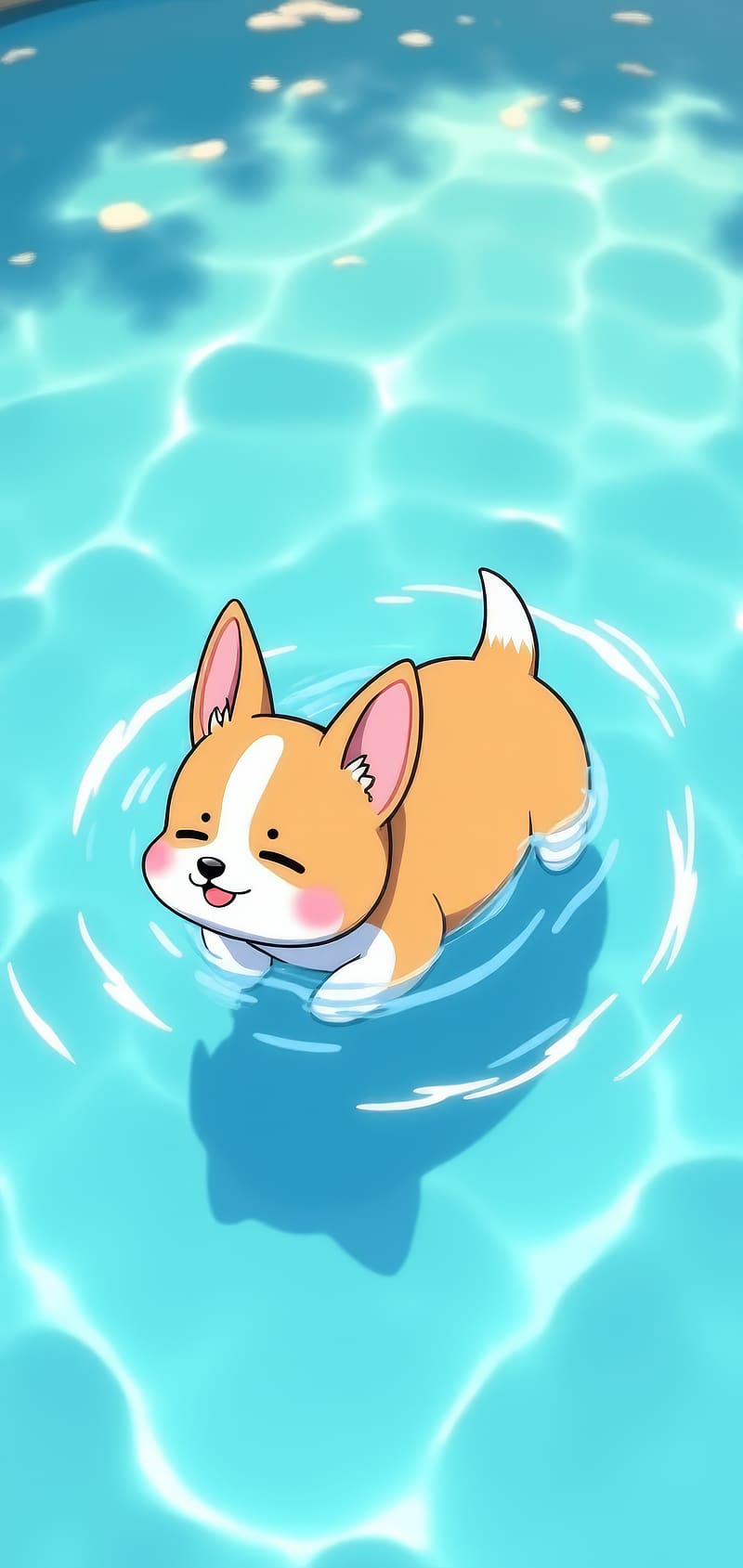 800x1689 HD dog pool wallpaper