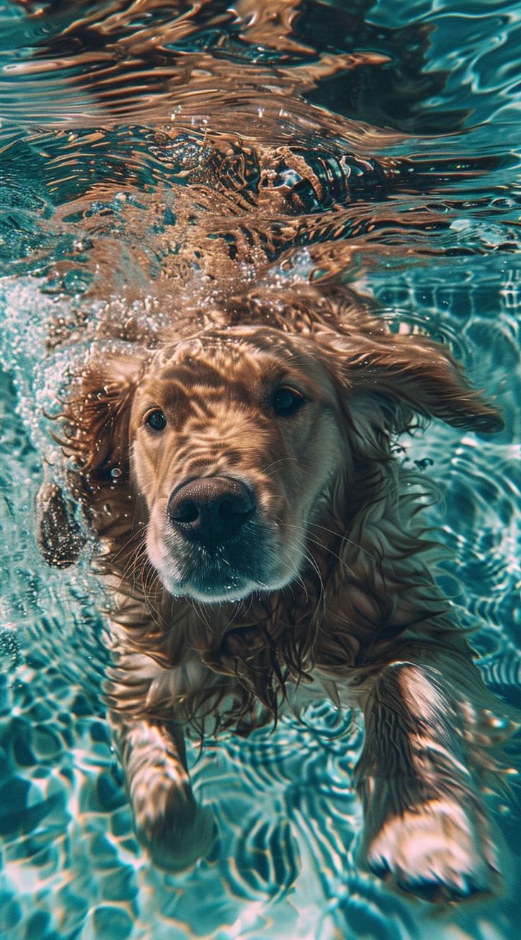 736x1326 Golden Retriever Wallpaper for iPhone. Dog in water, Dog swimming wallpaper, Golden retriever swimming wallpaper