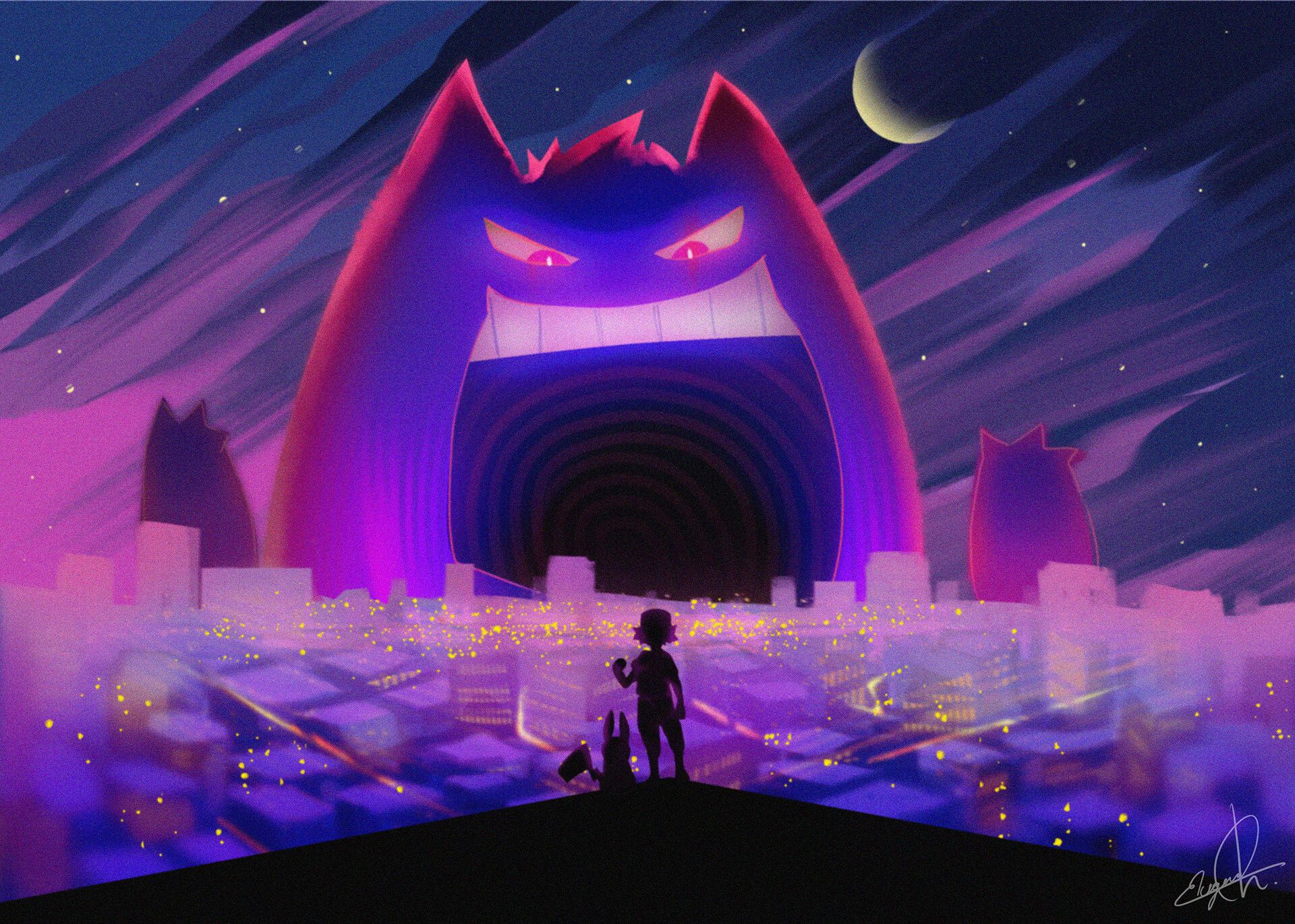 1920x1371 Gigantamax Gengar (fanart)