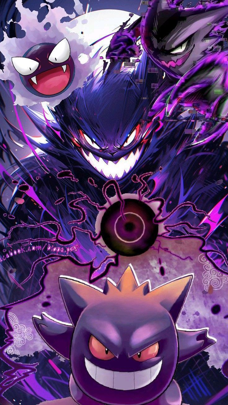 736x1308 Gastly, Haunter, Gengar attack