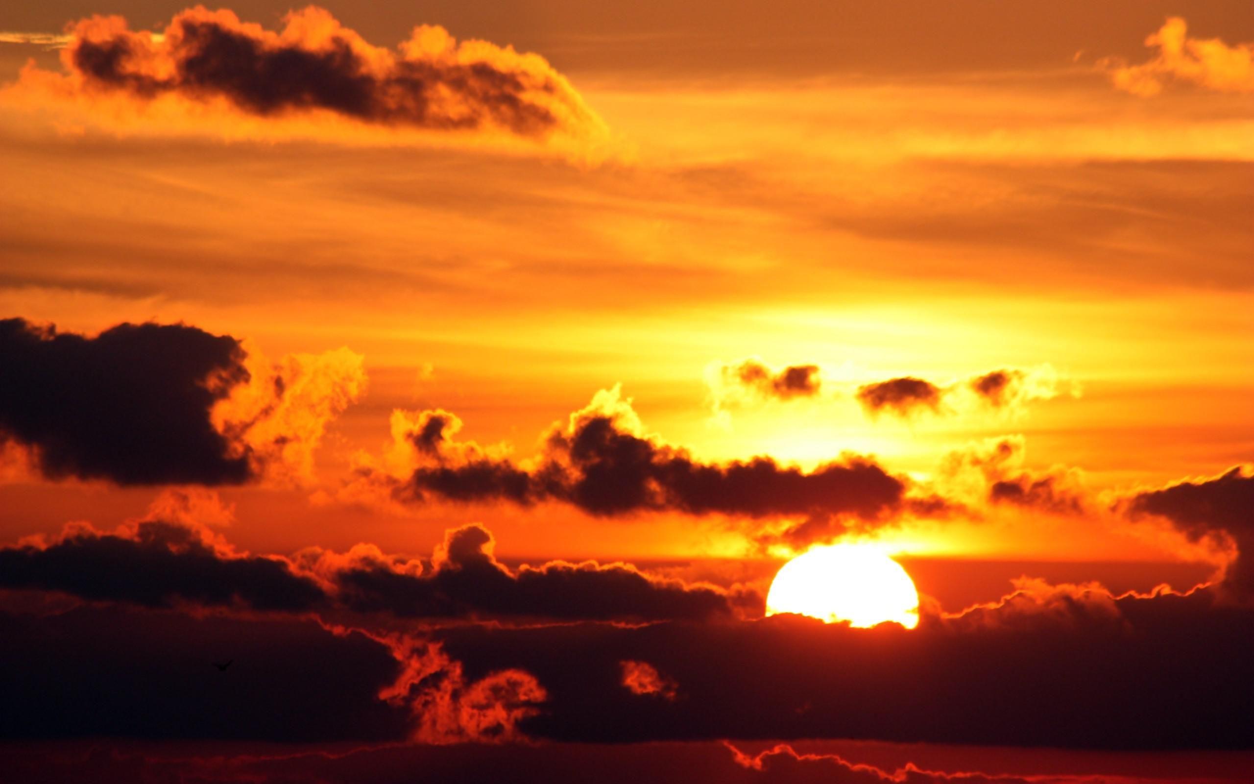 2560x1600 HD Sunset Clouds Landscapes Nature Sun Skyscapes For Desktop Wallpaper