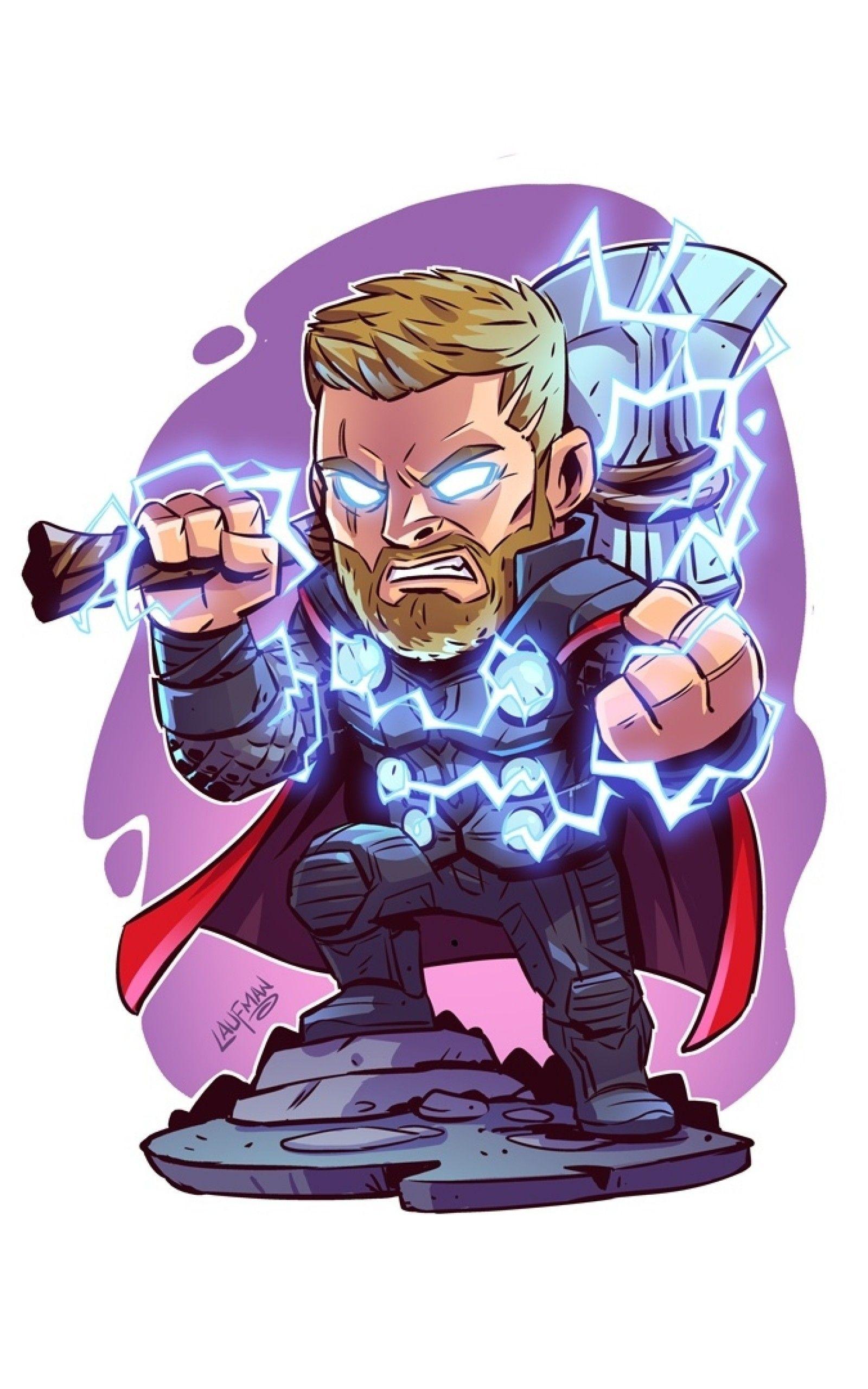 1600x2560 Download 1600x2560 Thor, Cartoon Artwork, Minimalistic Wallpaper