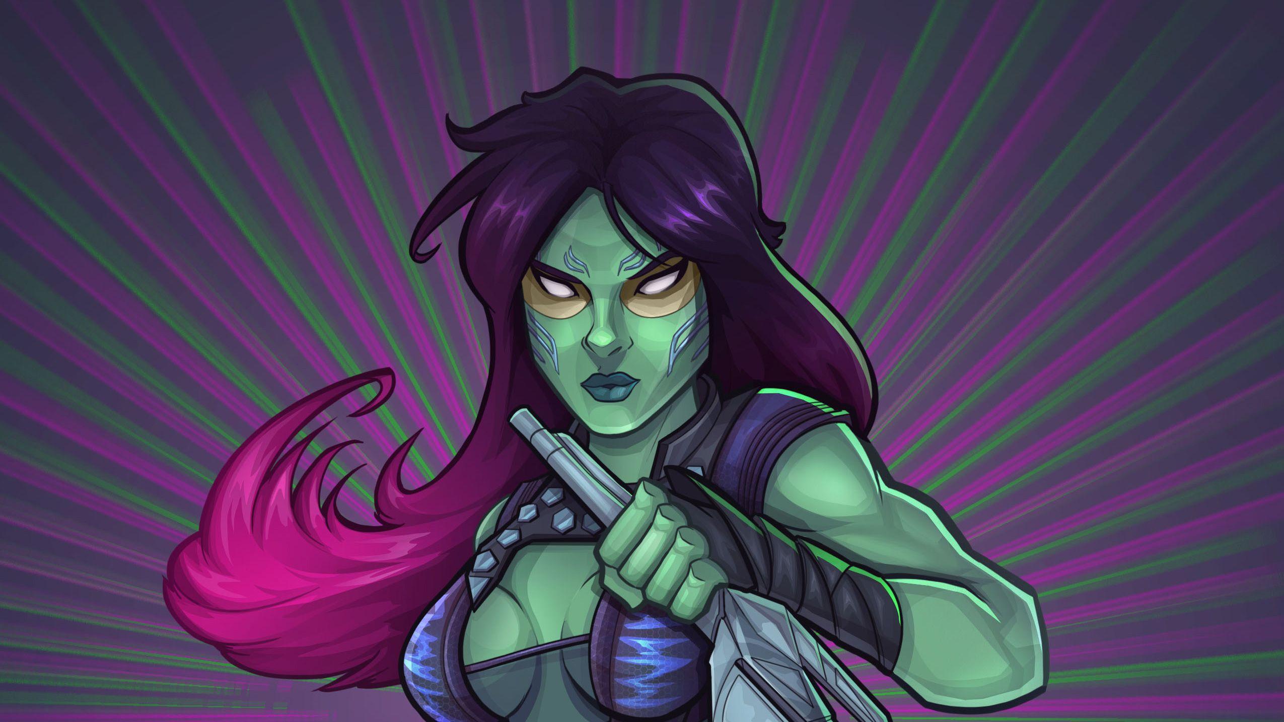 2550x1434 Gamora Cartoon Digital Art 4k 1280x1024 Resolution HD 4k