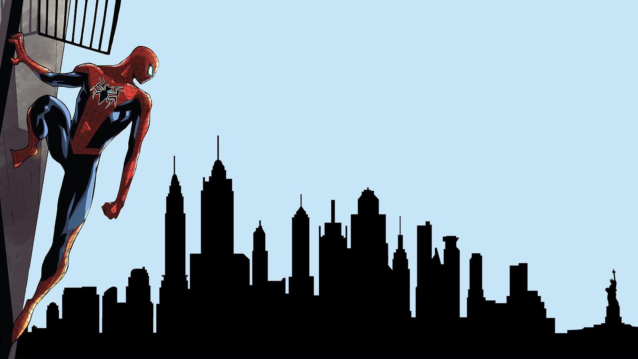 2048x1152 Spiderman Looking At City 2048x1152 Resolution HD 4k Wallpaper, Image, Background, Photo and Picture