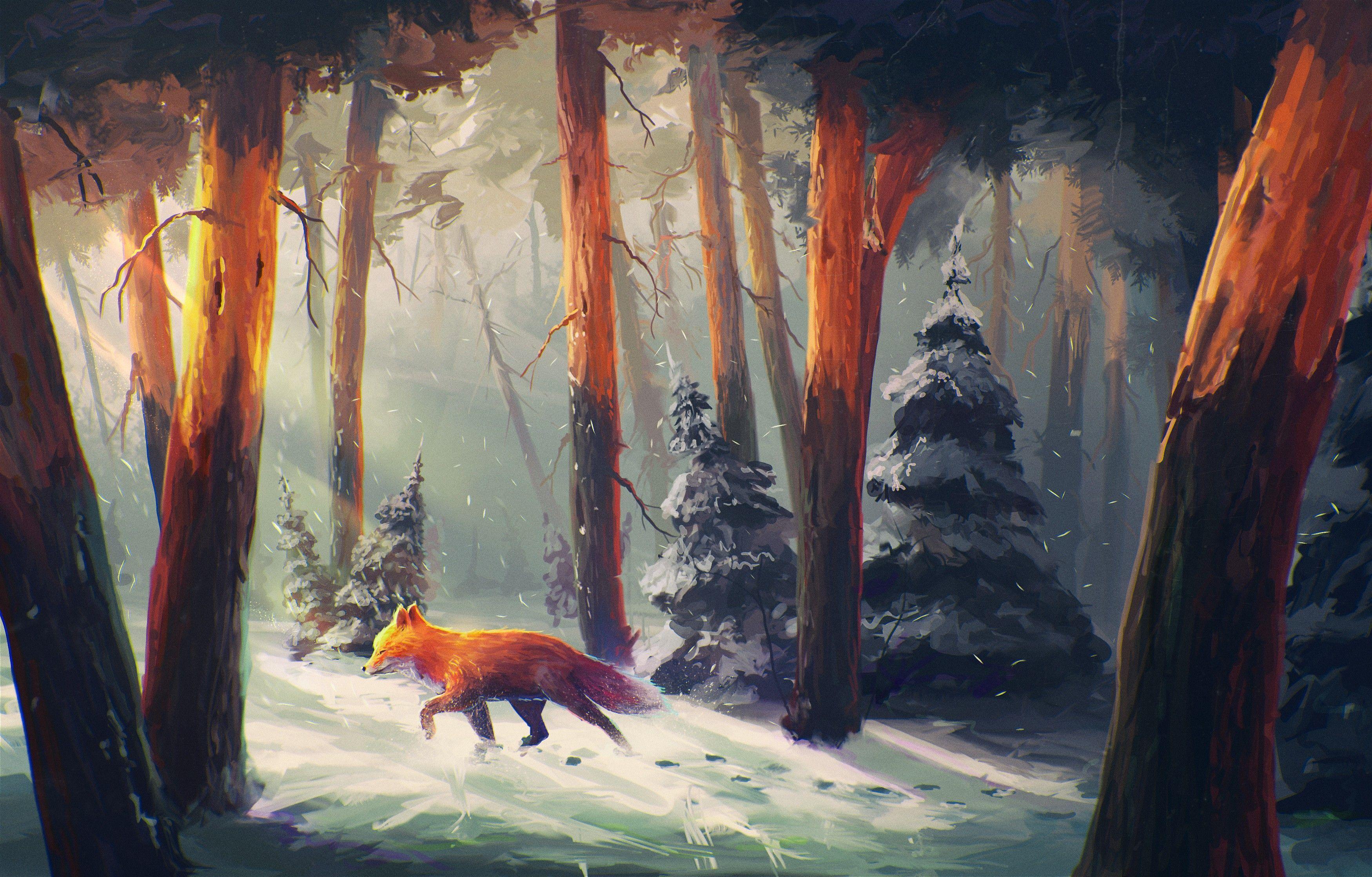 forest background painting
